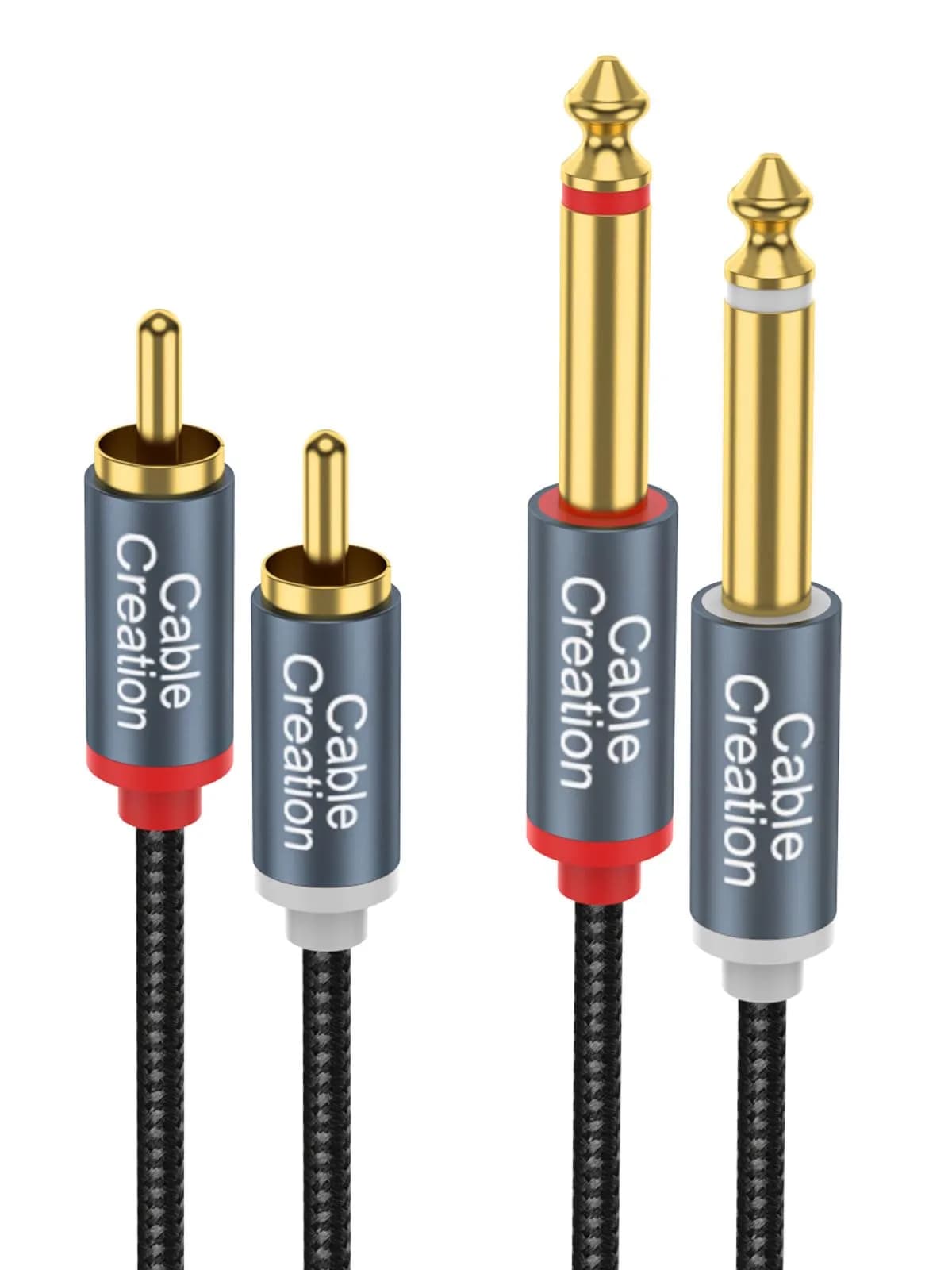 CableCreation Dual 1/4 inch TS to Dual RCA Stereo Audio Interconnect Cable 3FT | Broad Compatibility, Pure Sound, 24-Month Warranty - main product image