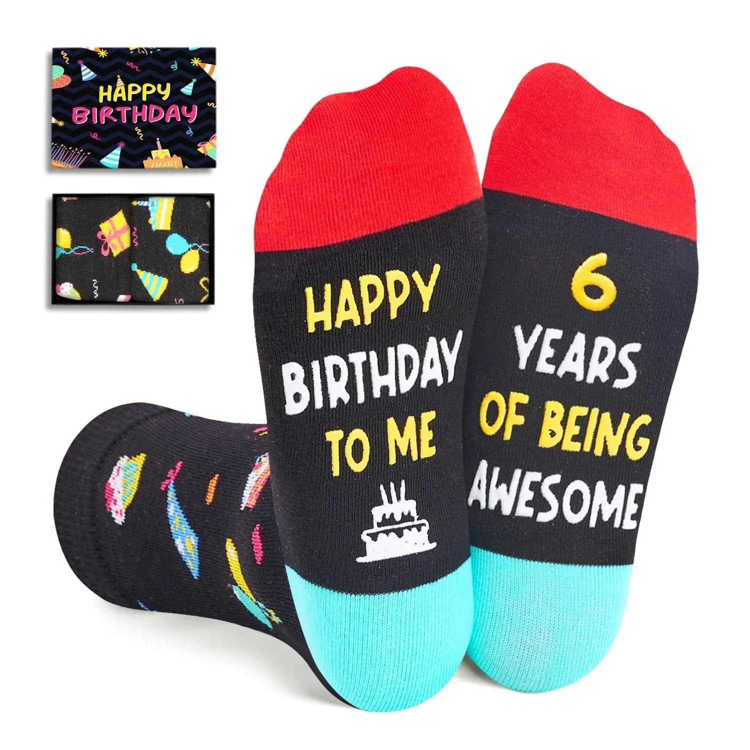 Zmart Socks for Boys Age 6 | Birthday Gift Idea with Playful Message (70-120 chars) - main product image
