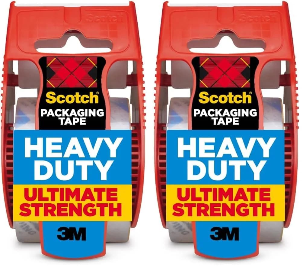 Scotch Heavy Duty Shipping Packing Tape 1.88 in. x 27.7 yd. (2 Rolls) | Industrial Strength Adhesive Tape - main product image