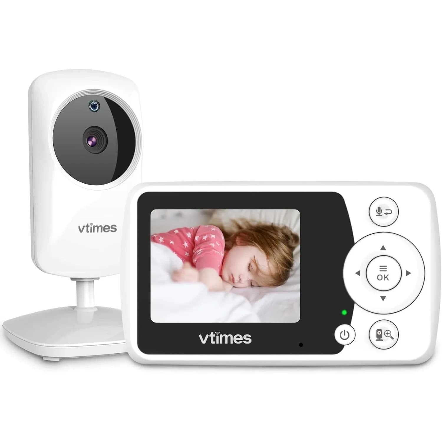 VTimes Baby Monitor with Camera and Audio, No WiFi, 2.4" LCD Screen, 1000ft Range | Secure FHSS Connection for Indian Homes - main product image