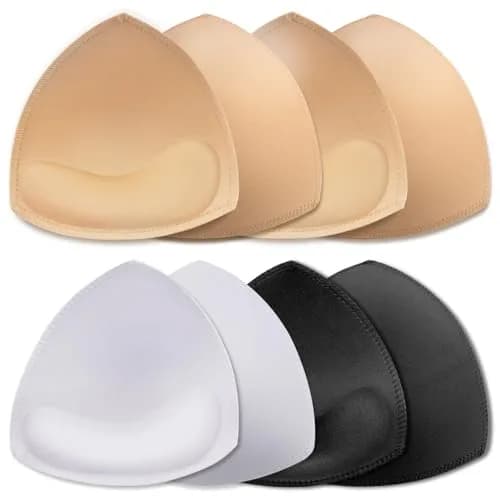 KSang Bra Pads Inserts C Cup (4 Pairs) | Sewn Edges Breast Padding for Sports Bras Swimsuits Bikini Push up Bra Cups - main product image