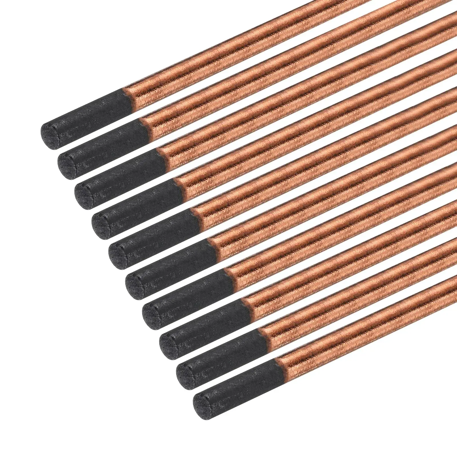 PATIKIL 10pcs 5mmx305mm Carbon Arc Gouging Rods Copper Graphite Coated | High-Temp Resistance & Conductivity - main product image