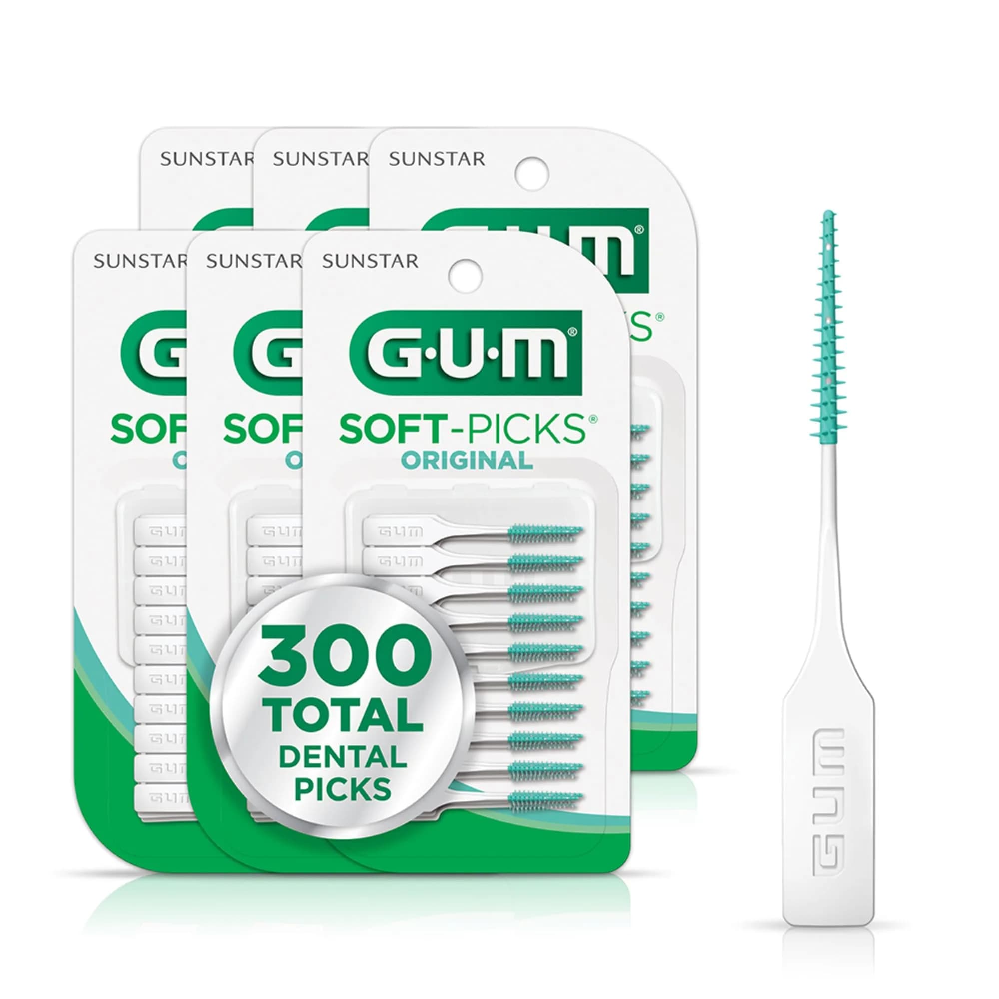 GUM Soft-Picks Original Interdental Picks 50 Count | Gentle Plaque & Food Removal for Sensitive Gums