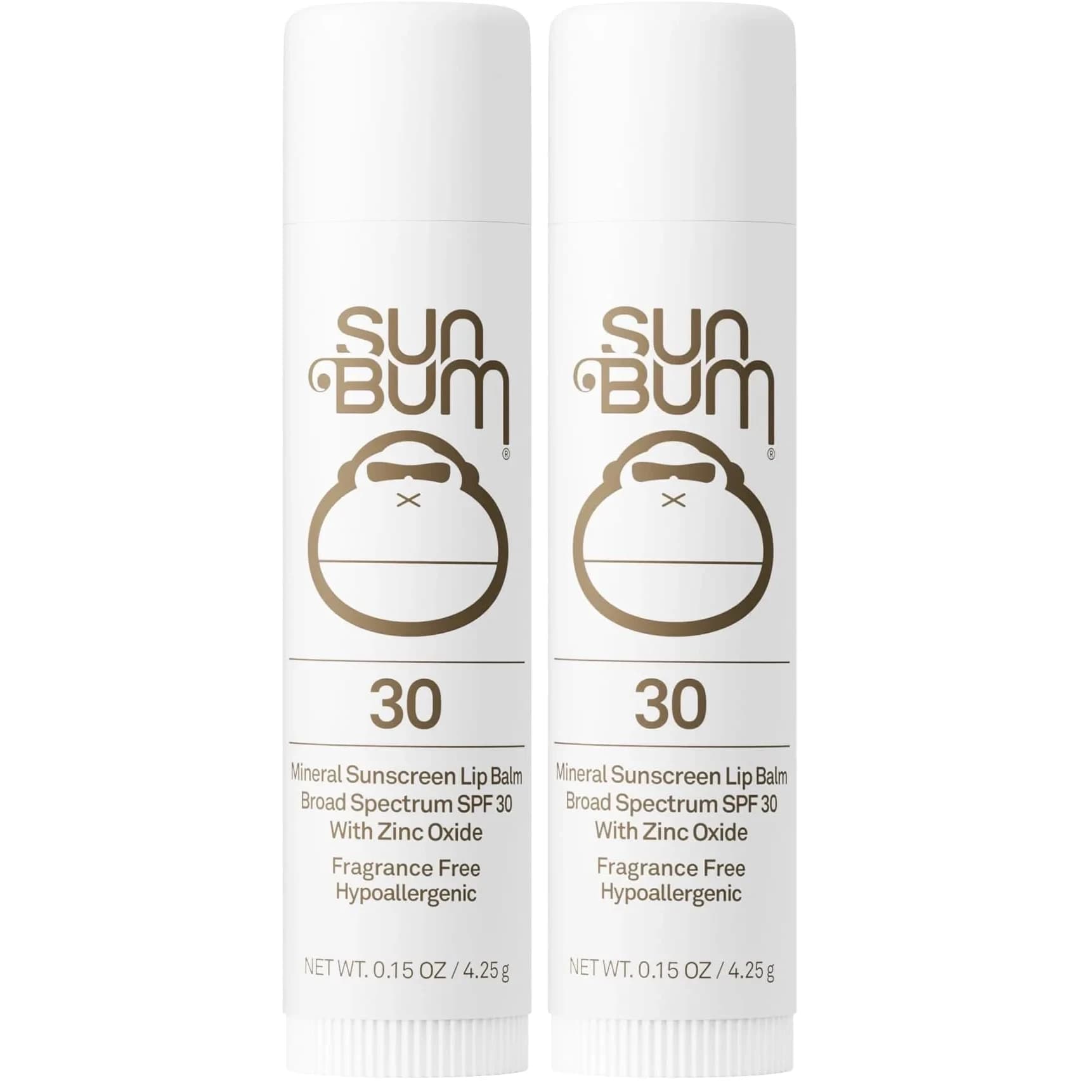 Sun Bum SPF 30 Mineral Sunscreen Lip Balm Stick | 0.3 oz (0.15 oz x 2) | Broad Spectrum UVA/UVB Protection