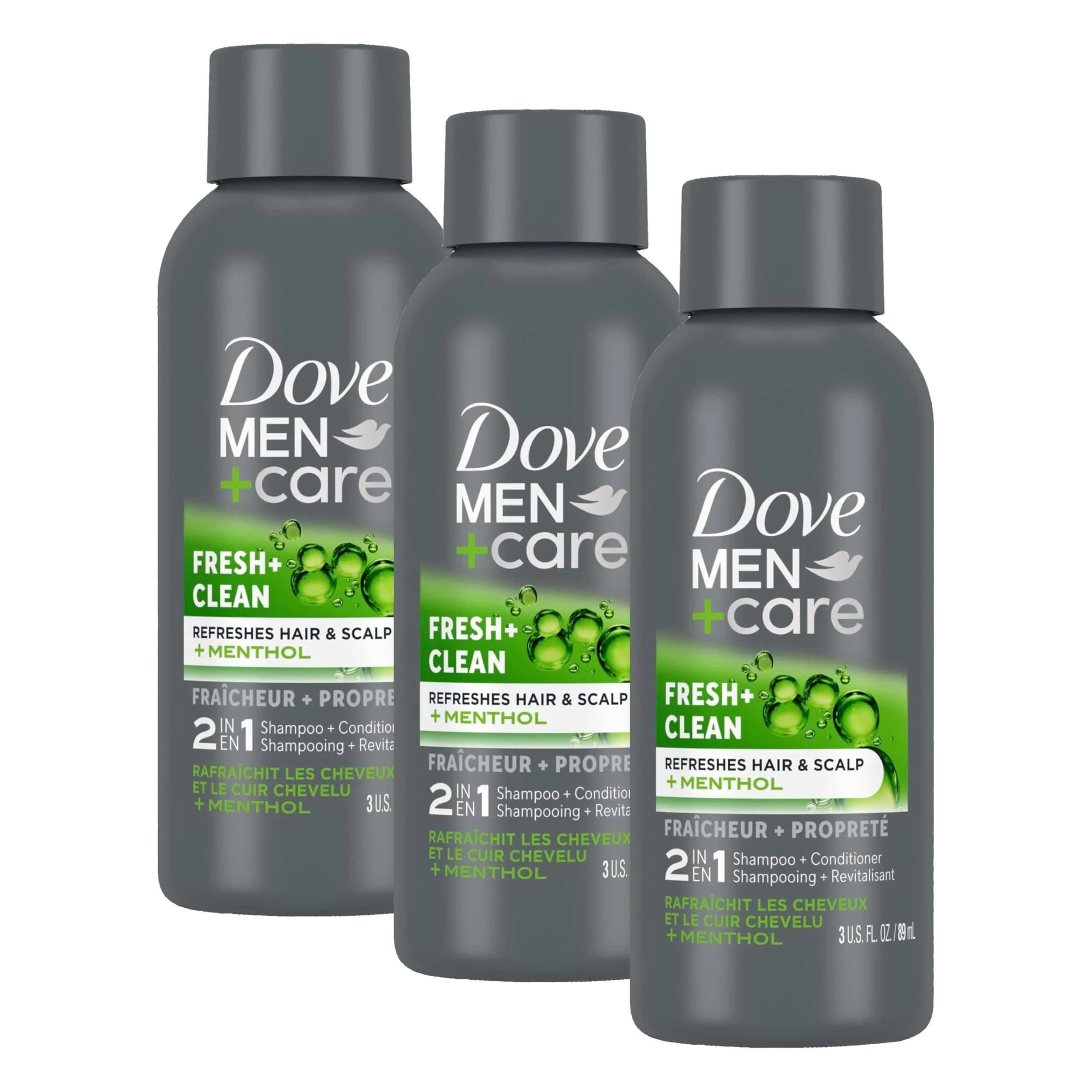 Dove Men+Care Fortifying 2 in 1 Shampoo & Conditioner 3 oz | Strengthens Thinning Hair for Active Men