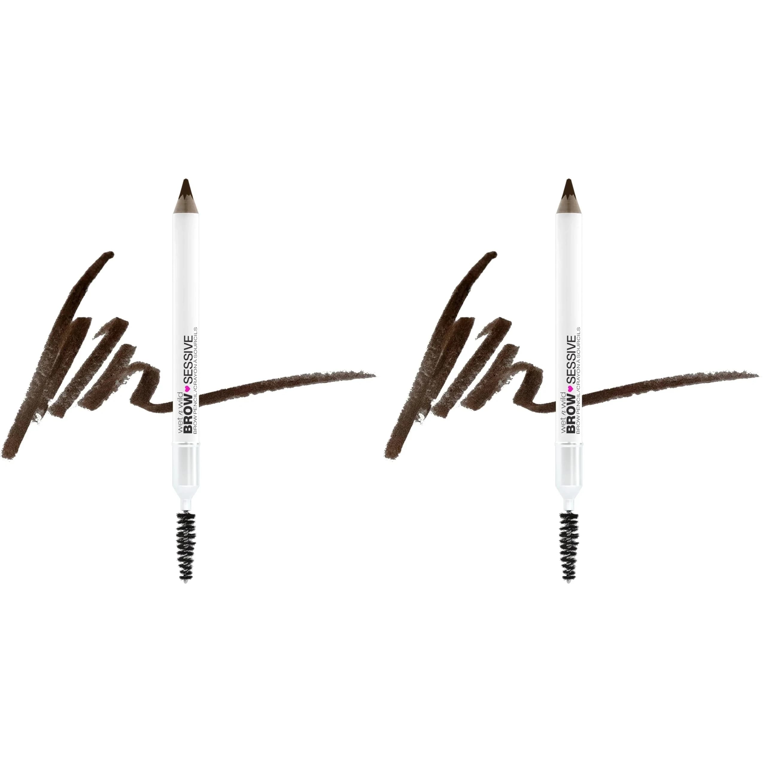 wet n wild Brow-Sessive Brow Pencil Dark Brown (Pack of 2) | Ultra-Precise Dual Ended Spoolie Brush - main product image