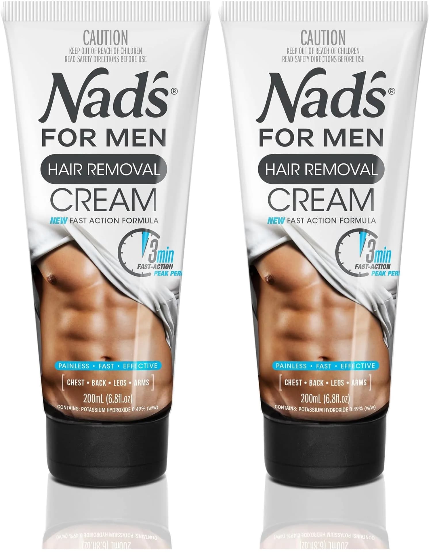 Nad's For Men Hair Removal Cream 400ml (13.6 Fl Oz) | Painless Coarse Hair Removal for Body, Chest, Arms, Legs - main product image