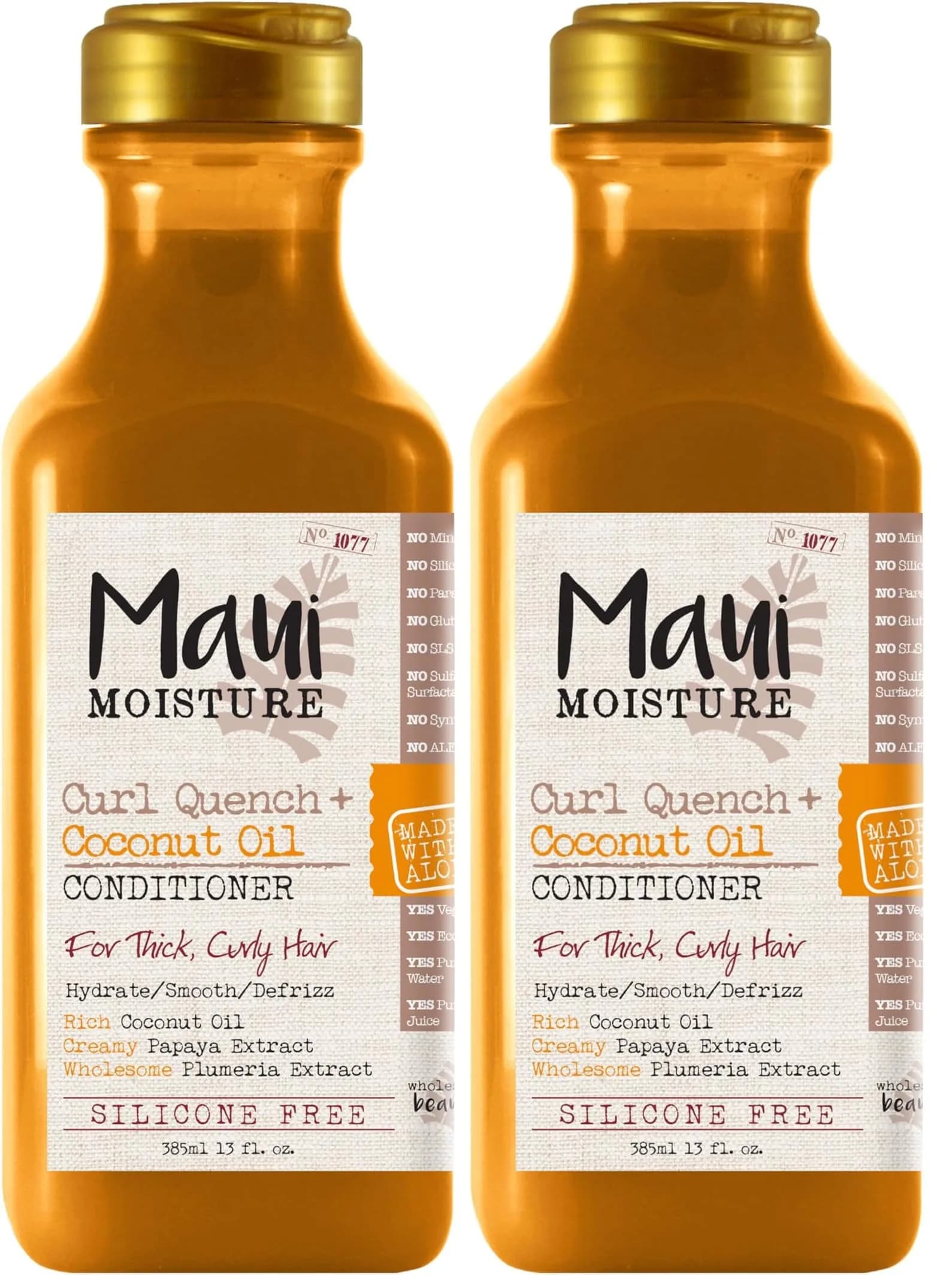 Maui Moisture Curl Quench + Coconut Oil Conditioner Set 756ml (26 fl oz) | Hydrates & Detangles Tight Curly Hair