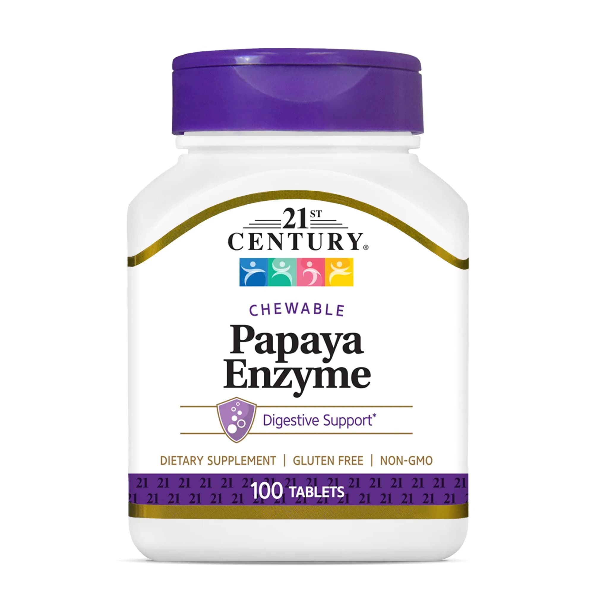 Vitafusion Fiber Well Sugar Free Gummies & 21st Century Papaya Enzyme Tropical Chewables Bundle (90 Gummies + 100 Tablets) - main product image