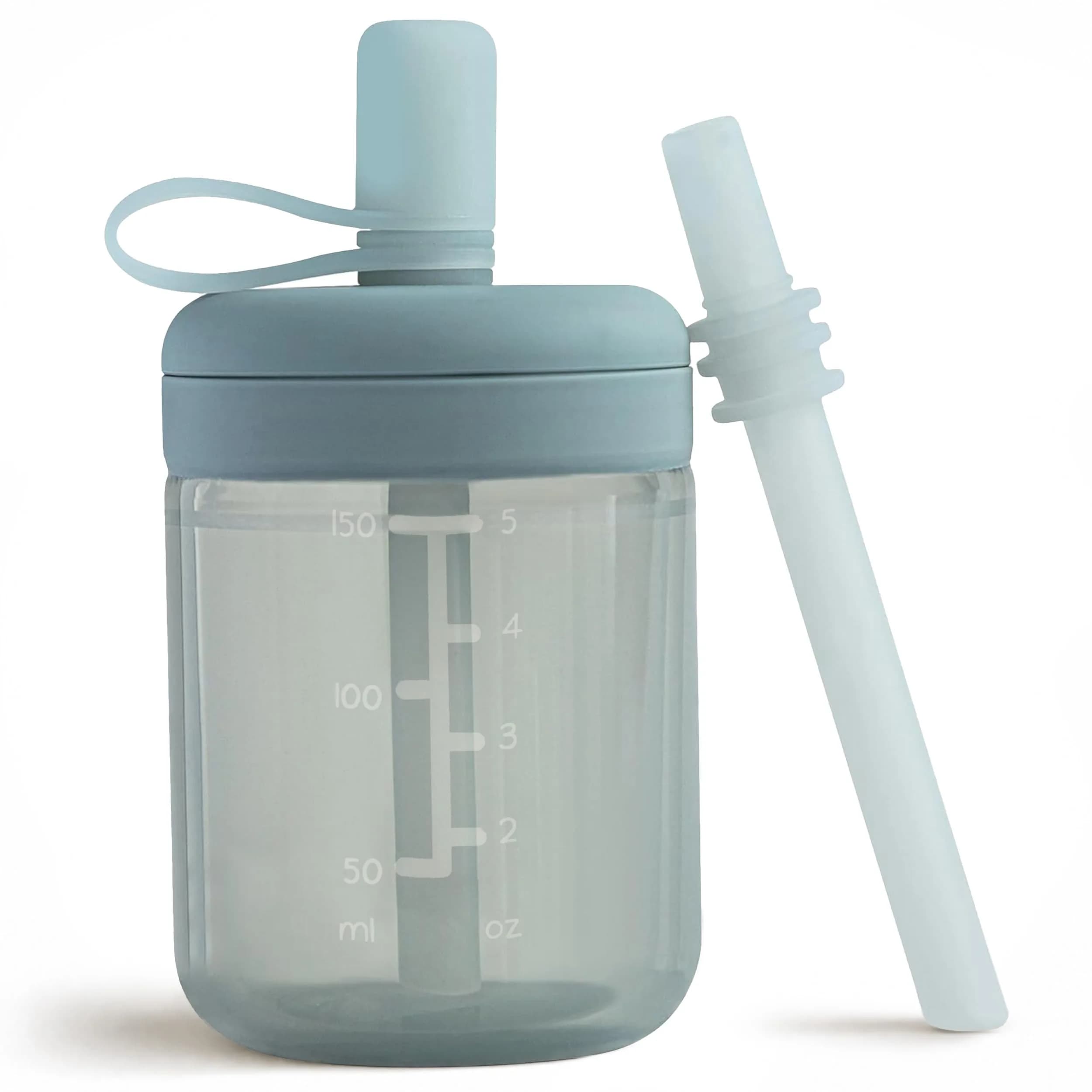 Moonkie Baby Straw Cup | Silicone Toddler Sippy Training Cup with Straw Lid | BPA-Free Drop-Proof | Baby Led Weaning | 6 Months+ - main product image