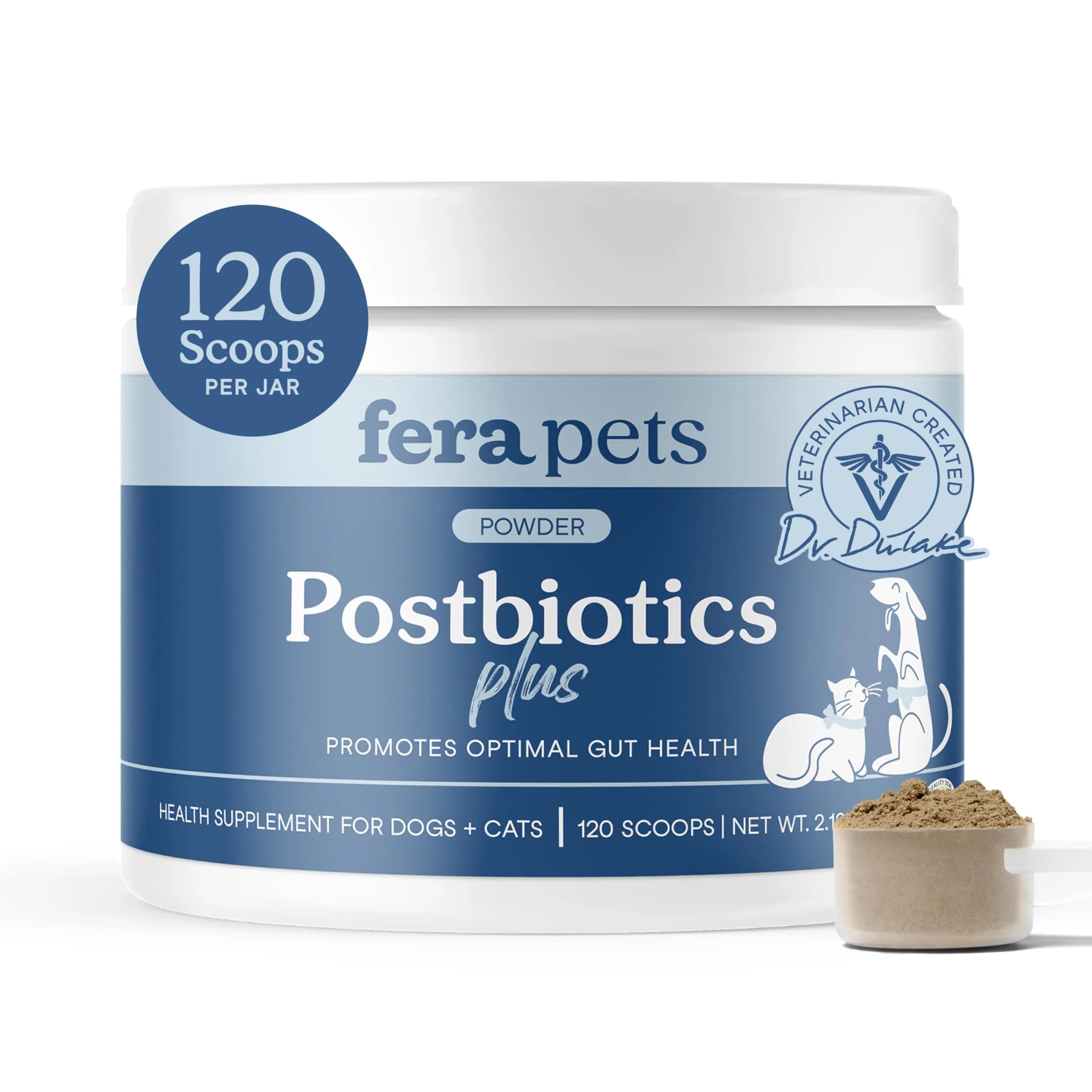 Fera Pets Postbiotics Plus Prebiotics for Dogs & Cats 60g (2.12 oz) | Digestive & Immune Support - main product image