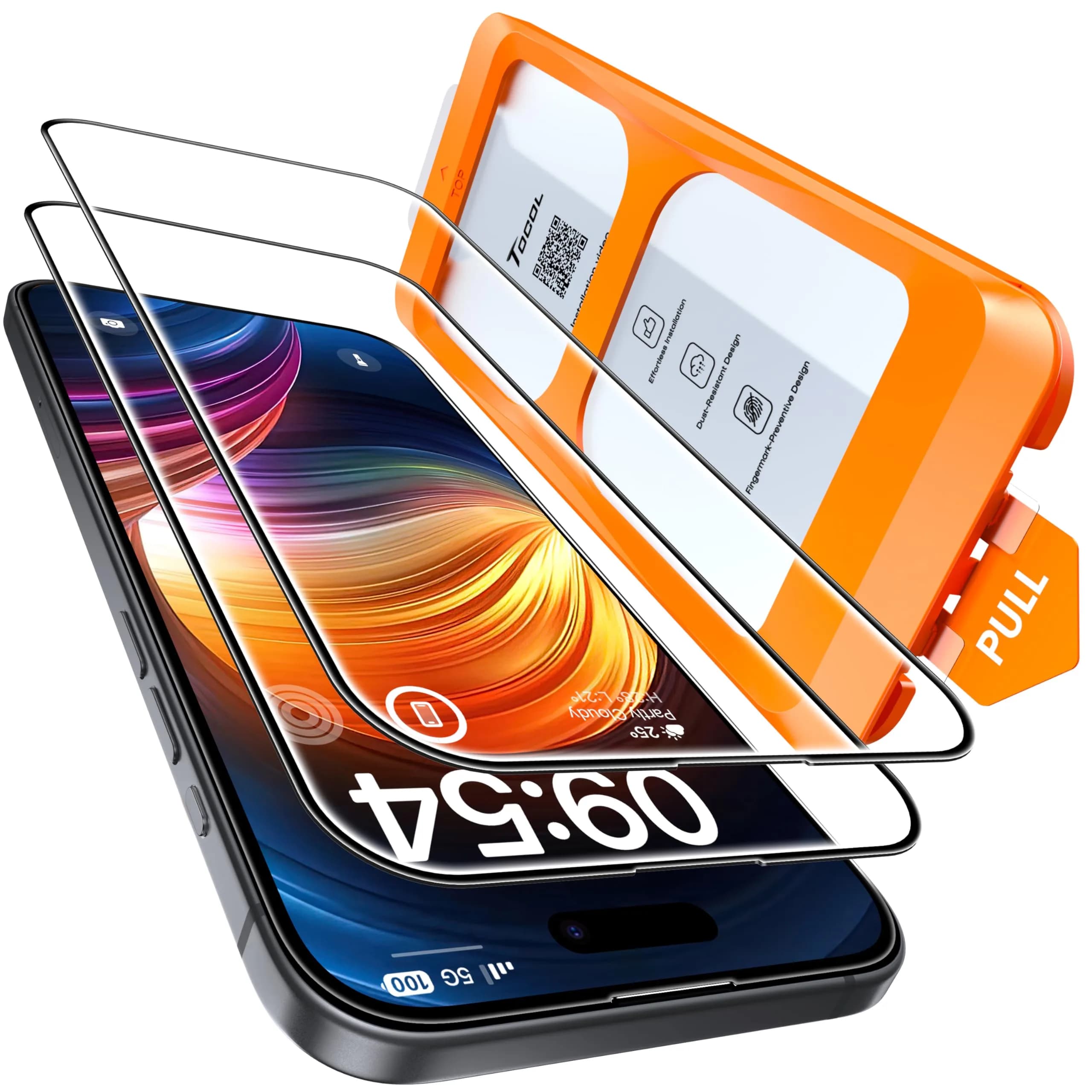 TOCOL iPhone 15 Screen Protector 6.1" | Easy Auto Installation & Impact Protection - main product image