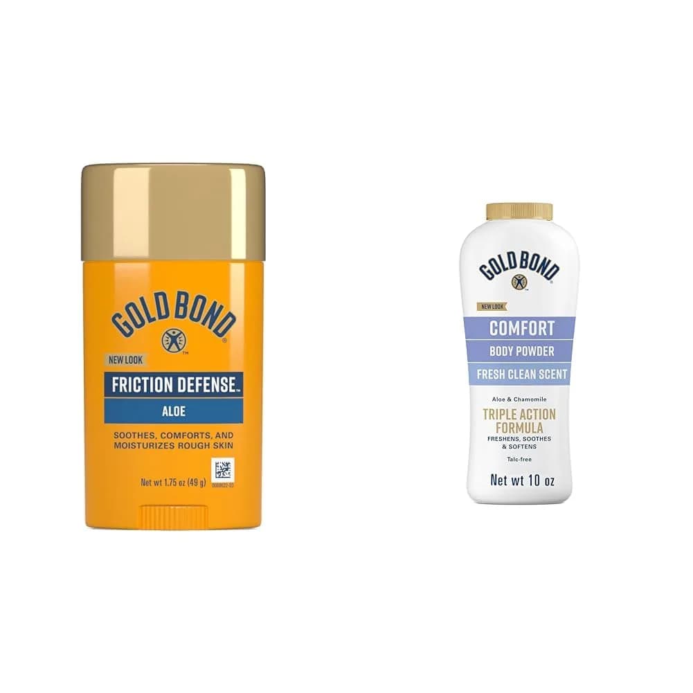 Gold Bond Friction Defense Stick & Comfort Body Powder Bundle (50g (1.75 oz) Stick, 10 oz Powder) - main product image
