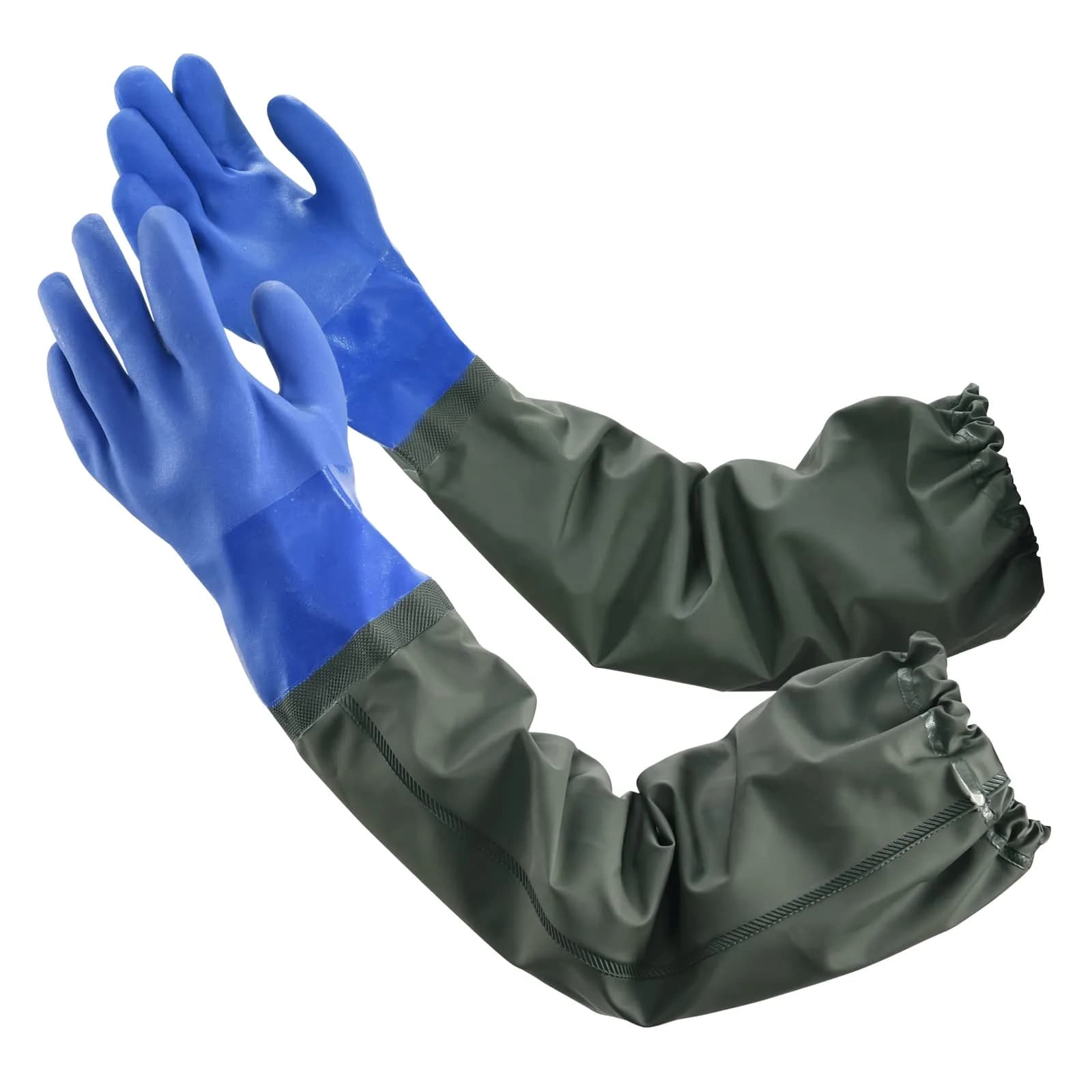 MUMUKE Long Waterproof Gloves 28 Inch XX-Large | Chemical Resistant PVC with Cotton Liner - main product image