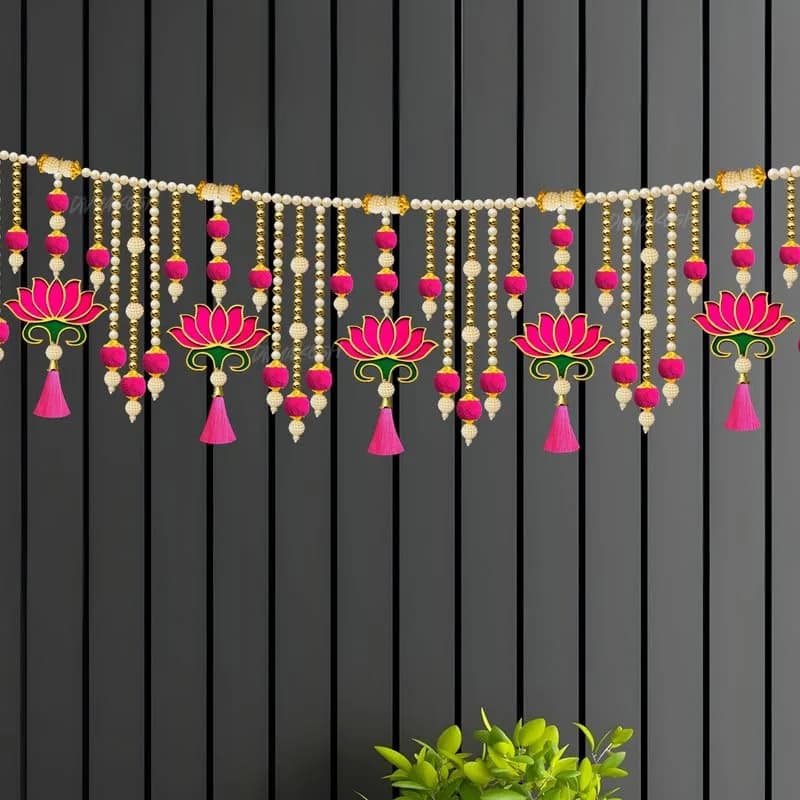 Divyakosh Lotus Toran Door Hanging 97 cm (38 Inch) | Authentic Indian Artisan Craftsmanship - main product image