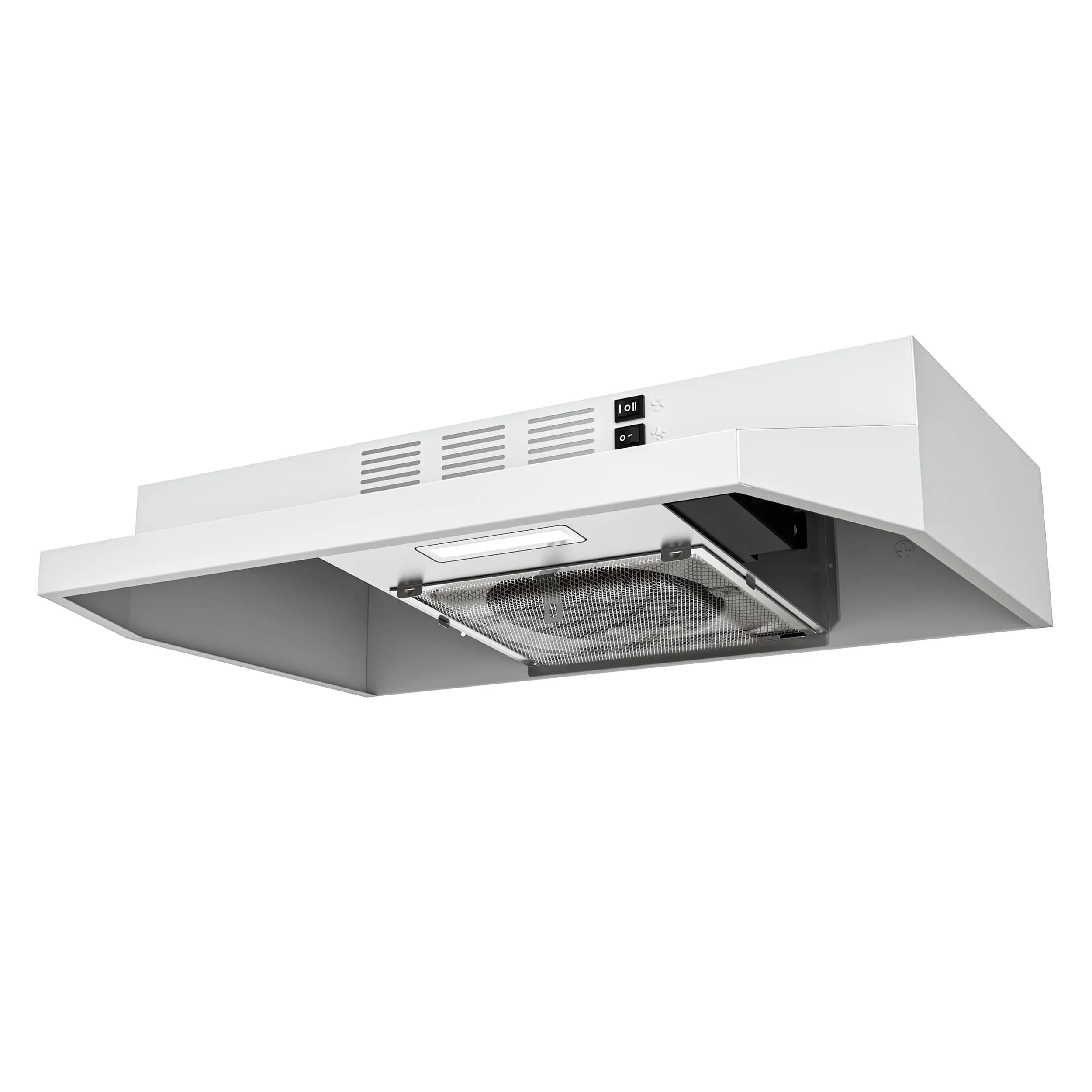 FIREGAS 61cm (24 Inch) Under Cabinet Range Hood White Painted Stainless Steel | 300 CFM Powerful Suction for Indian Kitchens - main product image