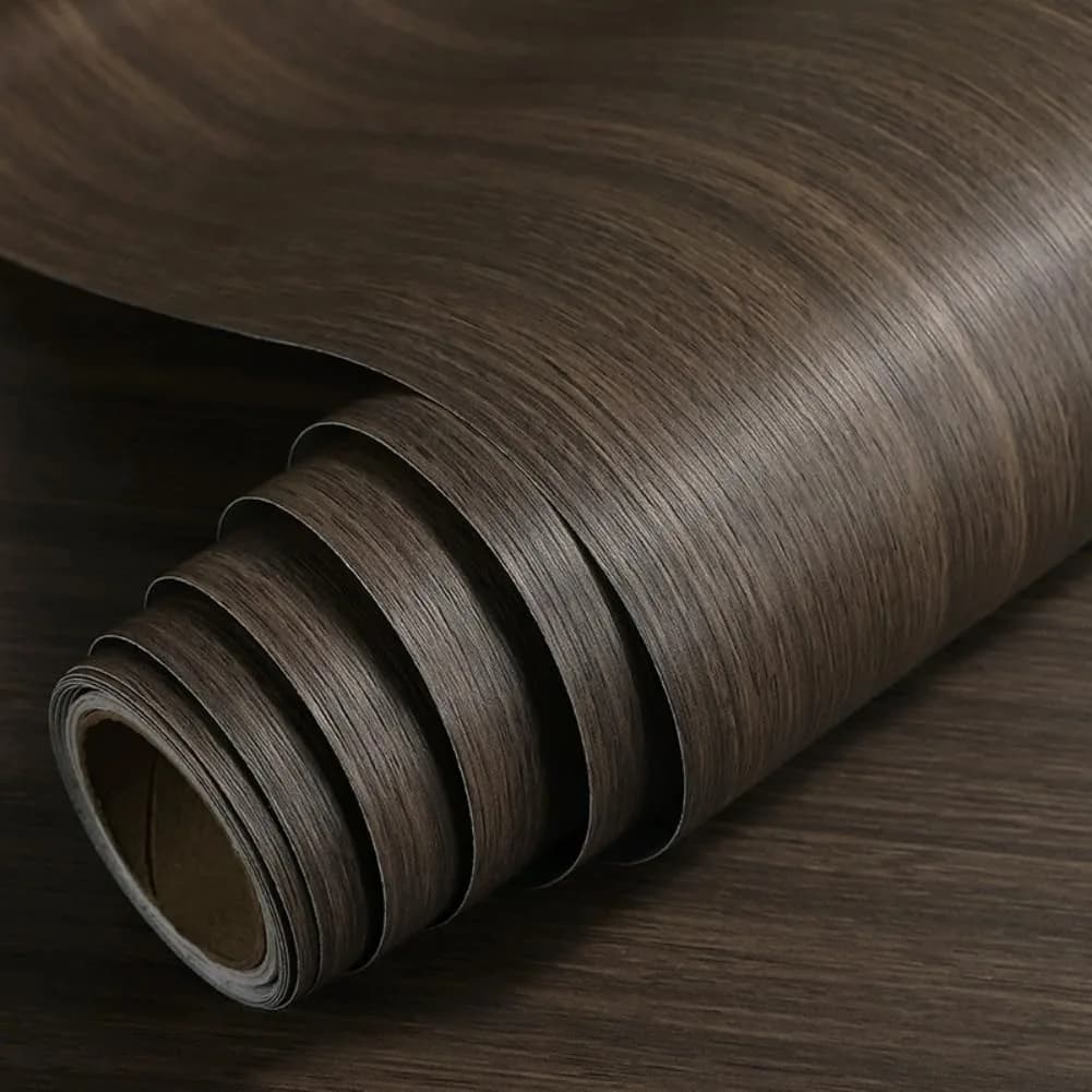 GreceYou Wood Grain Vinyl Wrap Sticker Decal for Cars & Furniture 40x100cm (15.7x39.4in) | Matte Coffee-Oak Finish - main product image