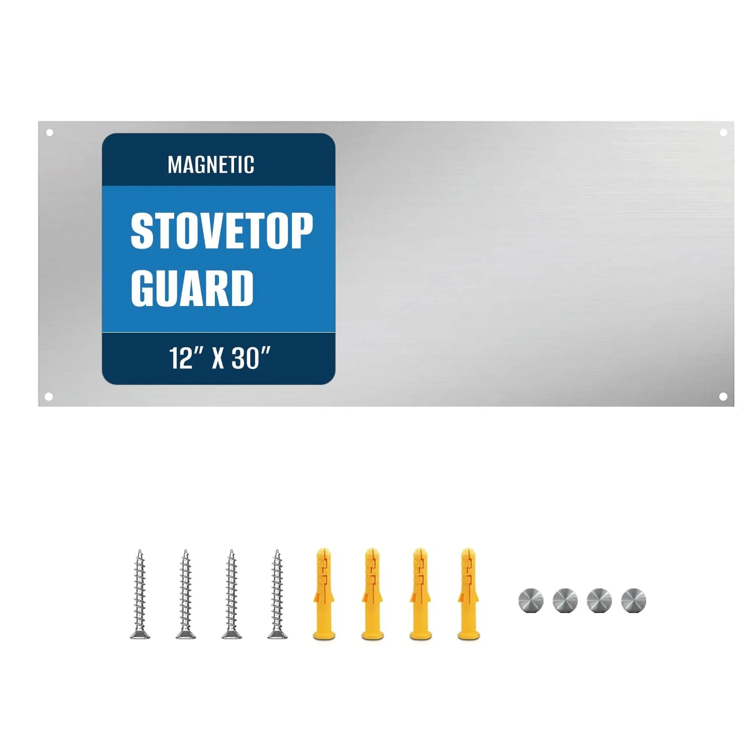 TUTU Stainless Steel Stove Backsplash 24" x 30" | Reversible Ultra Flat Splatter Guard - main product image