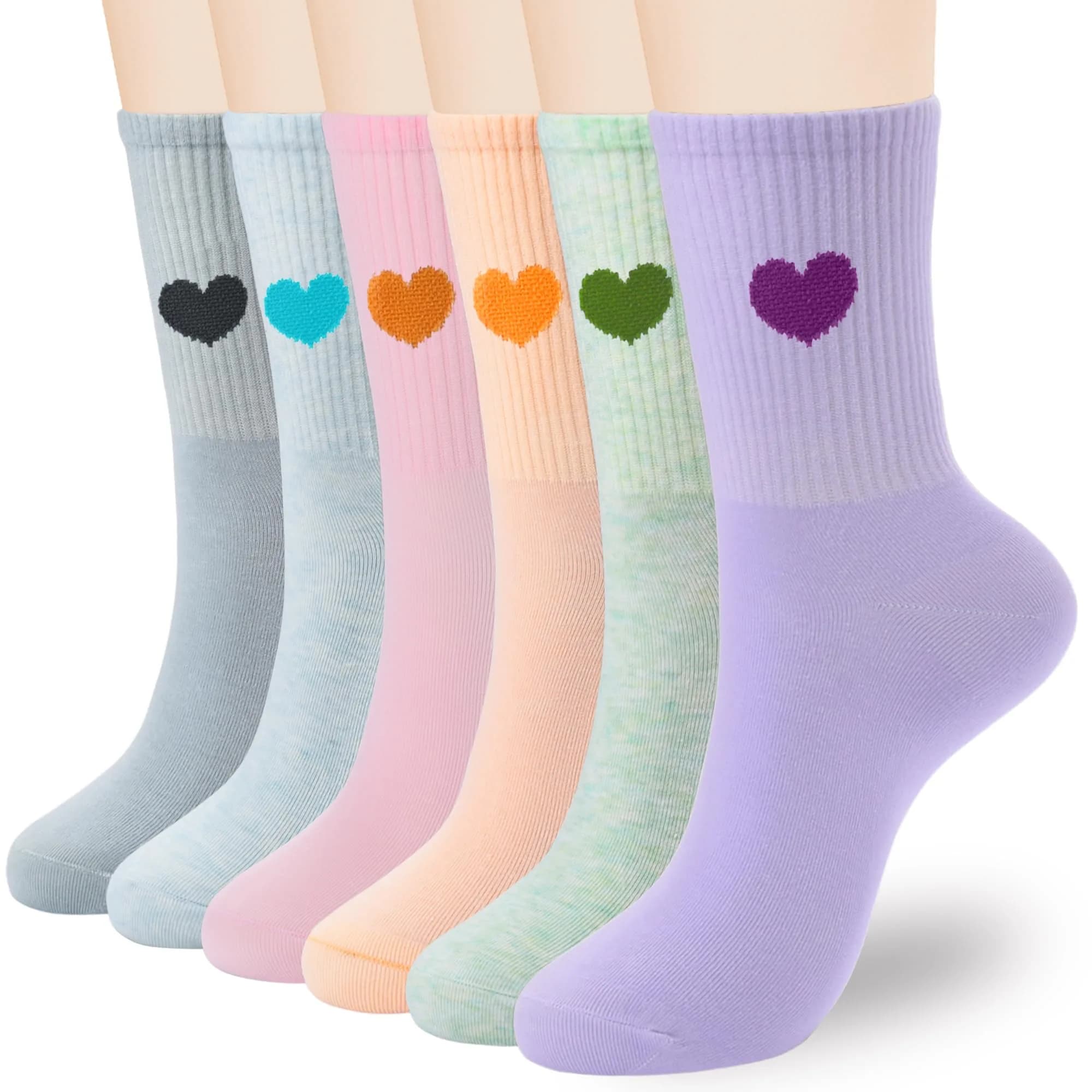 inhees Womens Cotton Crew Calf Socks | Soft, Breathable & Moisture-Absorbing (70-120 chars)