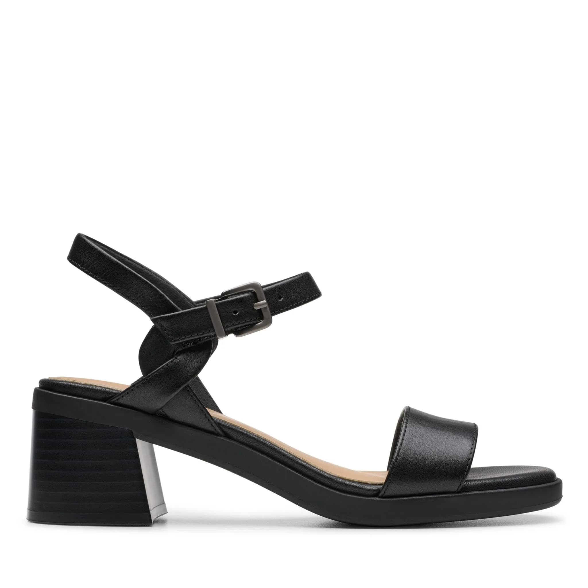Clarks Women's Jaylan RaySandal, Black Leather, 9.5 | Classic Casual Comfort