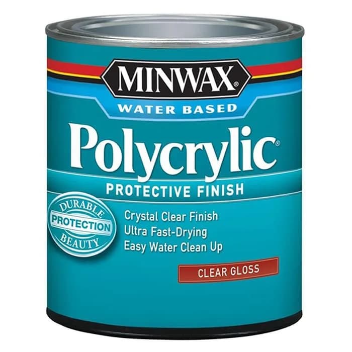 Minwax Polycrylic Protective Finish Gloss 1/2 pt (148ml) 4-Pack | Water-Based Interior Wood Finish - main product image