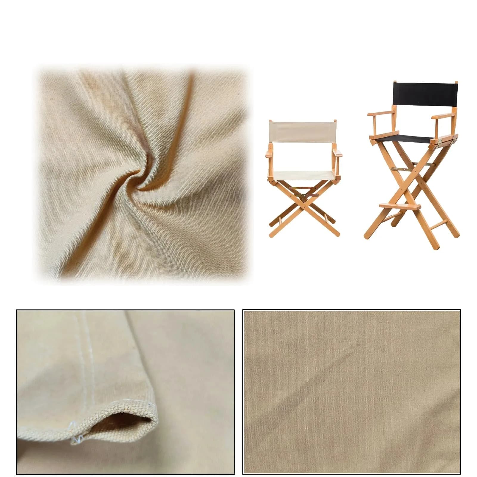 Khakho Director Chair Canvas Replacement Seat and Back 54cm x 41cm (21.3" x 16.1") | Durable Cotton Canvas for Movie Chairs - main product image