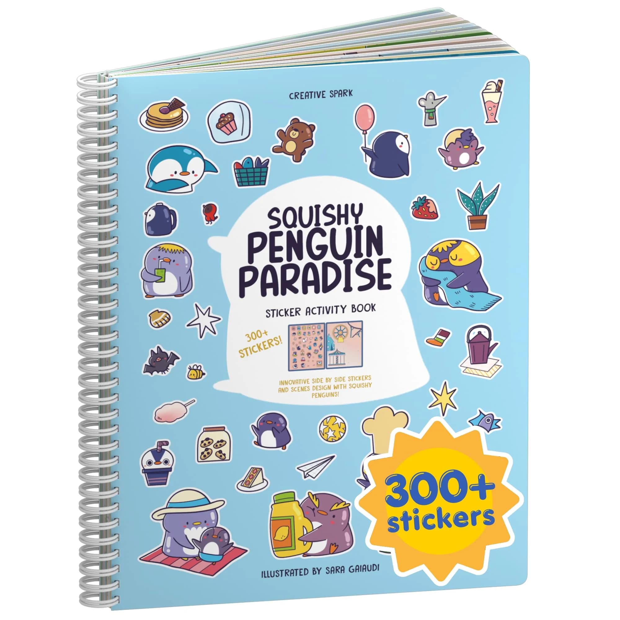 CUPKIN Penguin Paradise Sticker Book with 500+ Stickers & 12 Coloring Pages | Toddler Travel Activity Book for Ages 2-8 - main product image