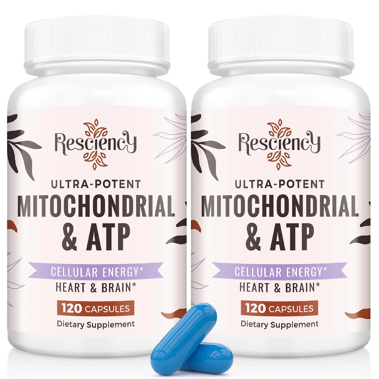 Resciency 2326 MG Mitochondrial Supplements with ATP, Vitamins, CoQ10 & PQQ | Organic Energy & Recovery Support
