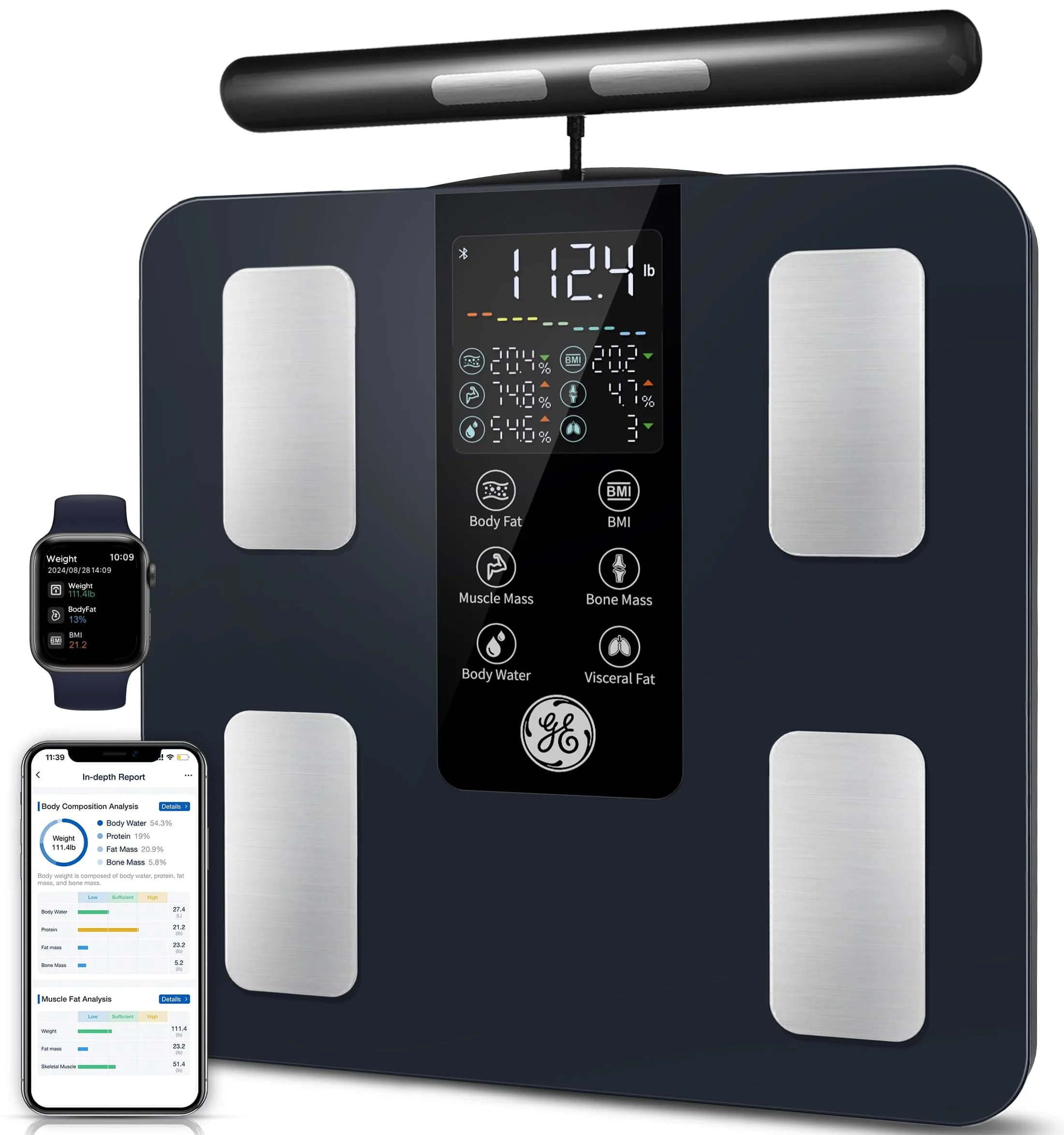 GE Smart Body Composition Analyzer Scale 2.05 kg (4.5 lb) | 50+ Metrics with FDA Approved Technology - main product image