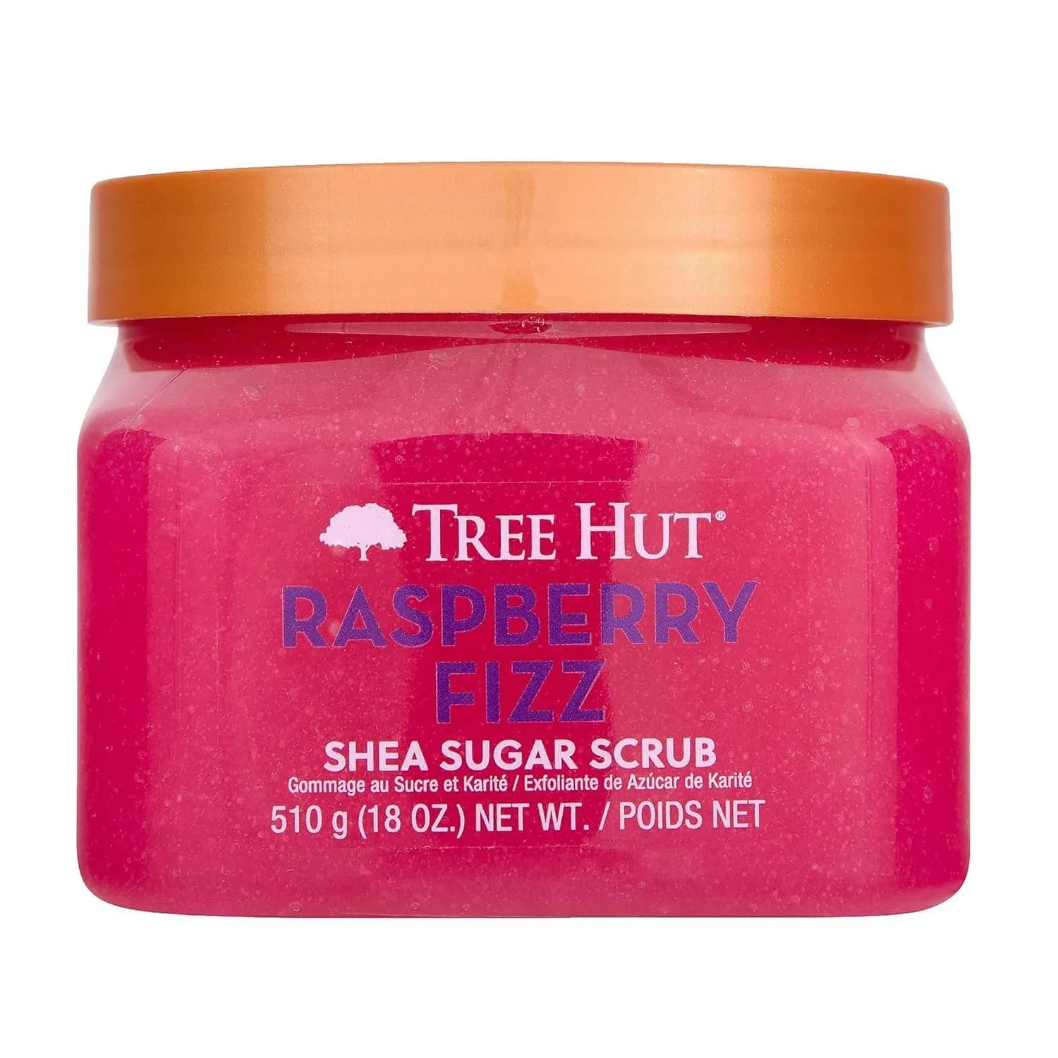 Tree Hut Raspberry Fizz Shea Sugar Body Scrub 510g (18 oz) | Exfoliating & Hydrating Body Exfoliator - main product image