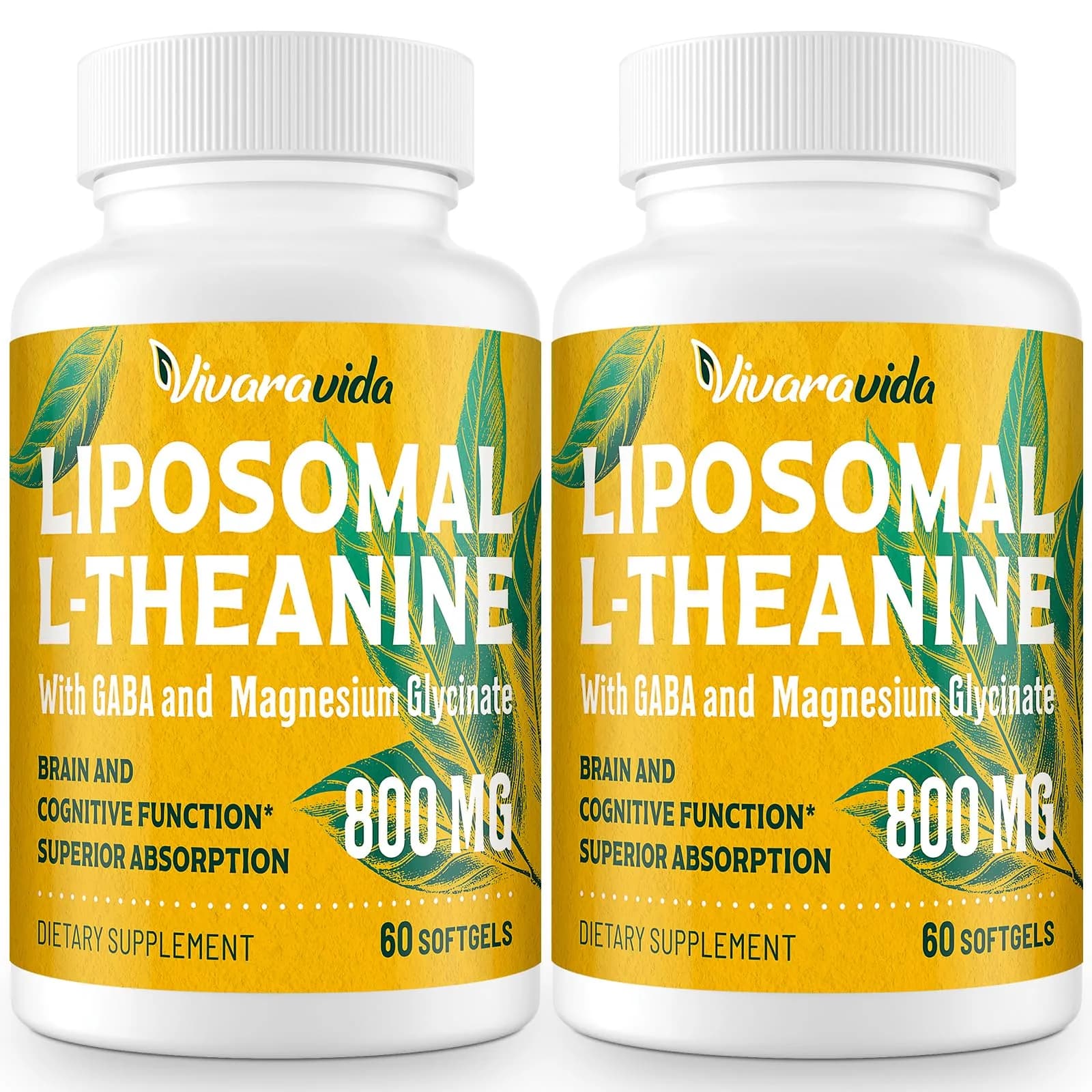 Vivaravida L-Theanine 800mg Supplement with GABA & Magnesium Glycinate | Sleep & Relaxation Support
