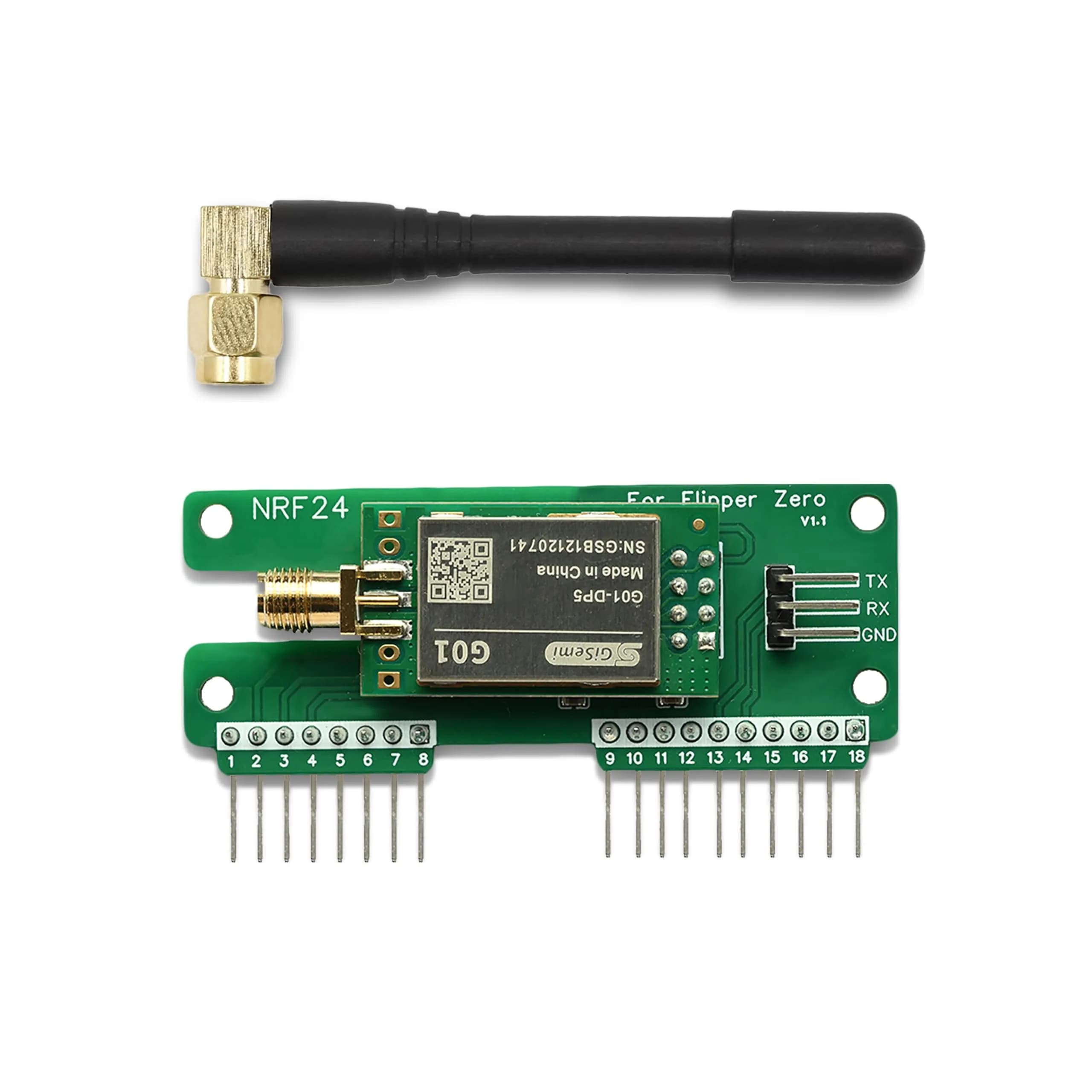 PINGEQUA NRF24 Module for Flipper Zero | Si24R1 Wireless IoT Education Module (30g)