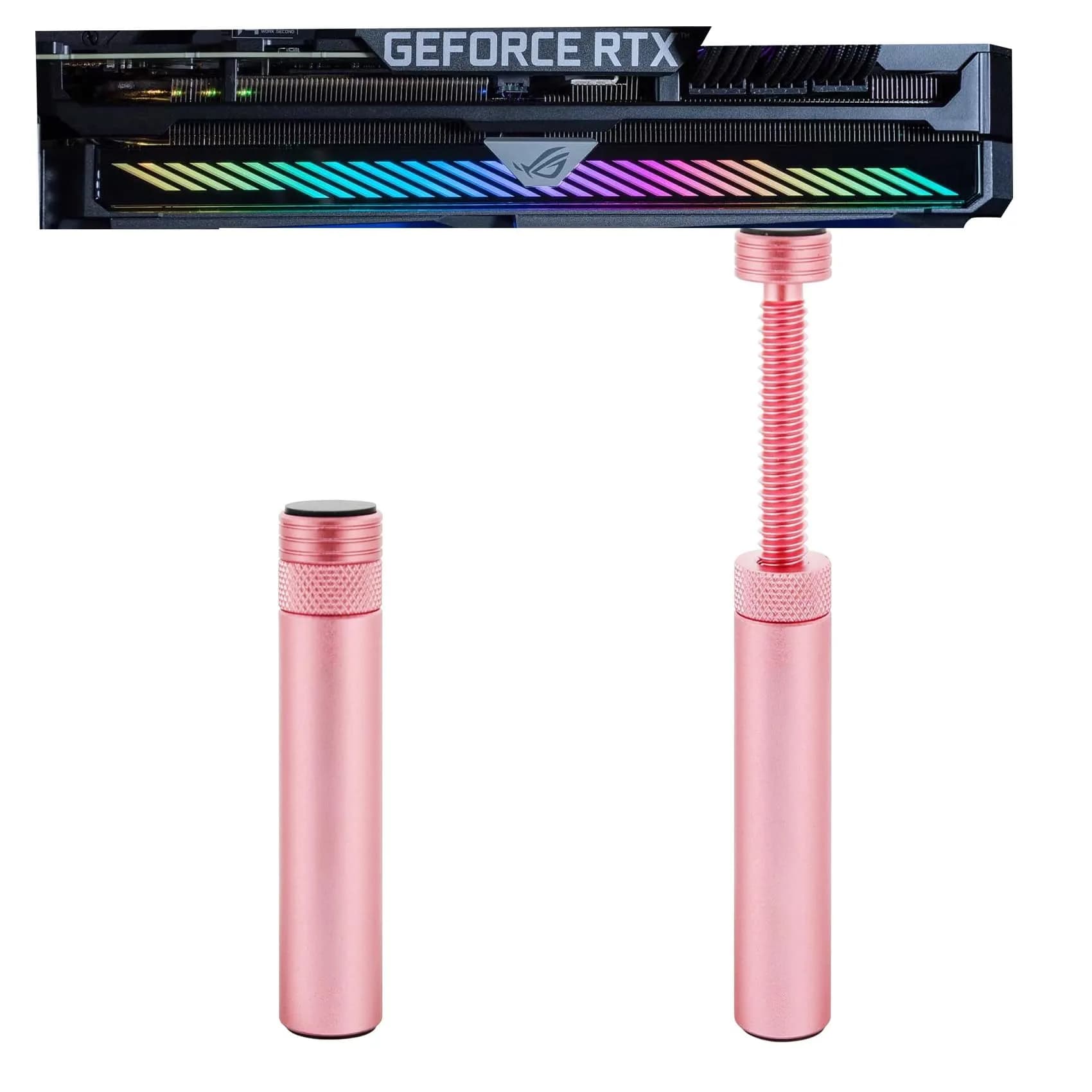 Aivalas Pink GPU Support Bracket | Height Adjustable Anti Sag Holder for Universal Graphics Card