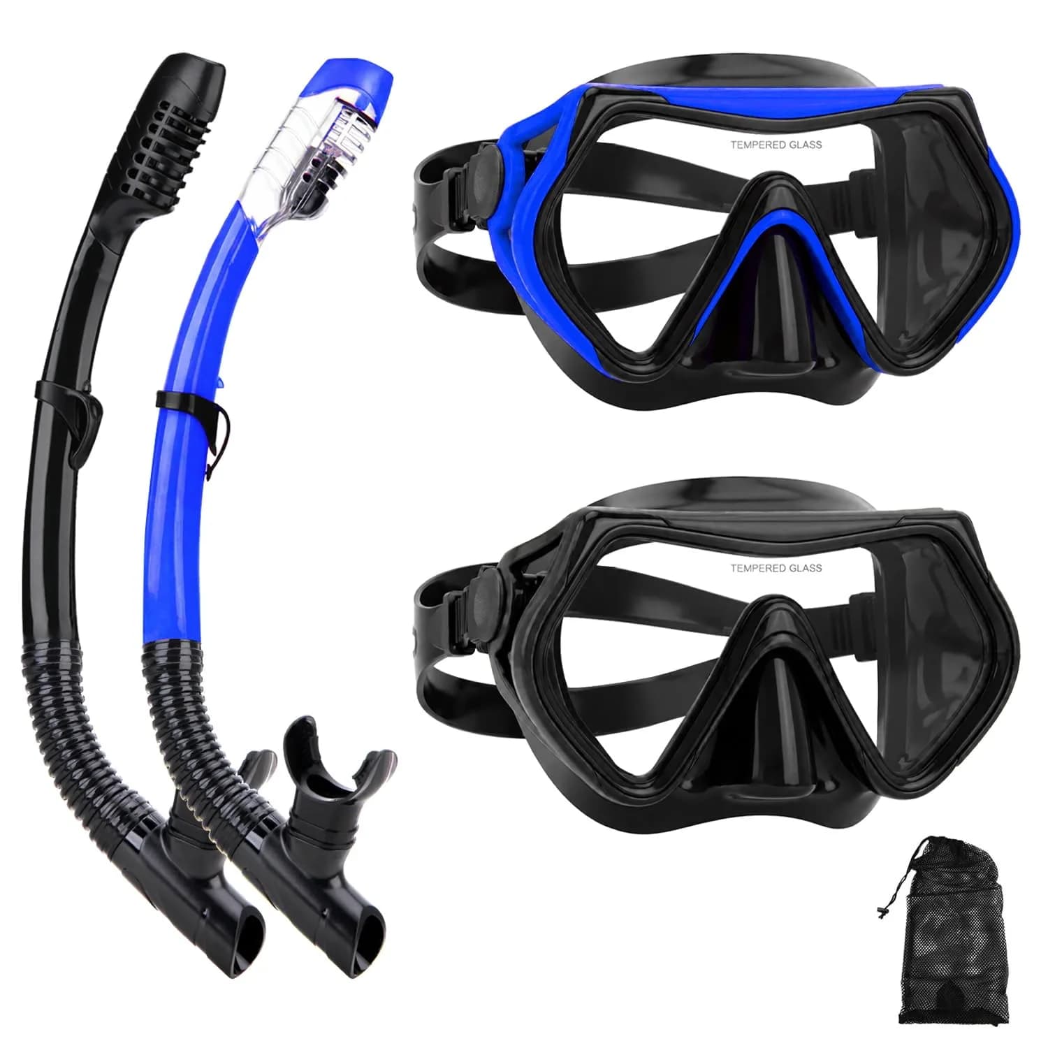 DIPUKI Snorkeling Gear for Adults | Dry Snorkel Mask Set, Wide View, Anti-Fog, Scuba Diving, Swimming Packages (0.811 Fl Oz) - main product image