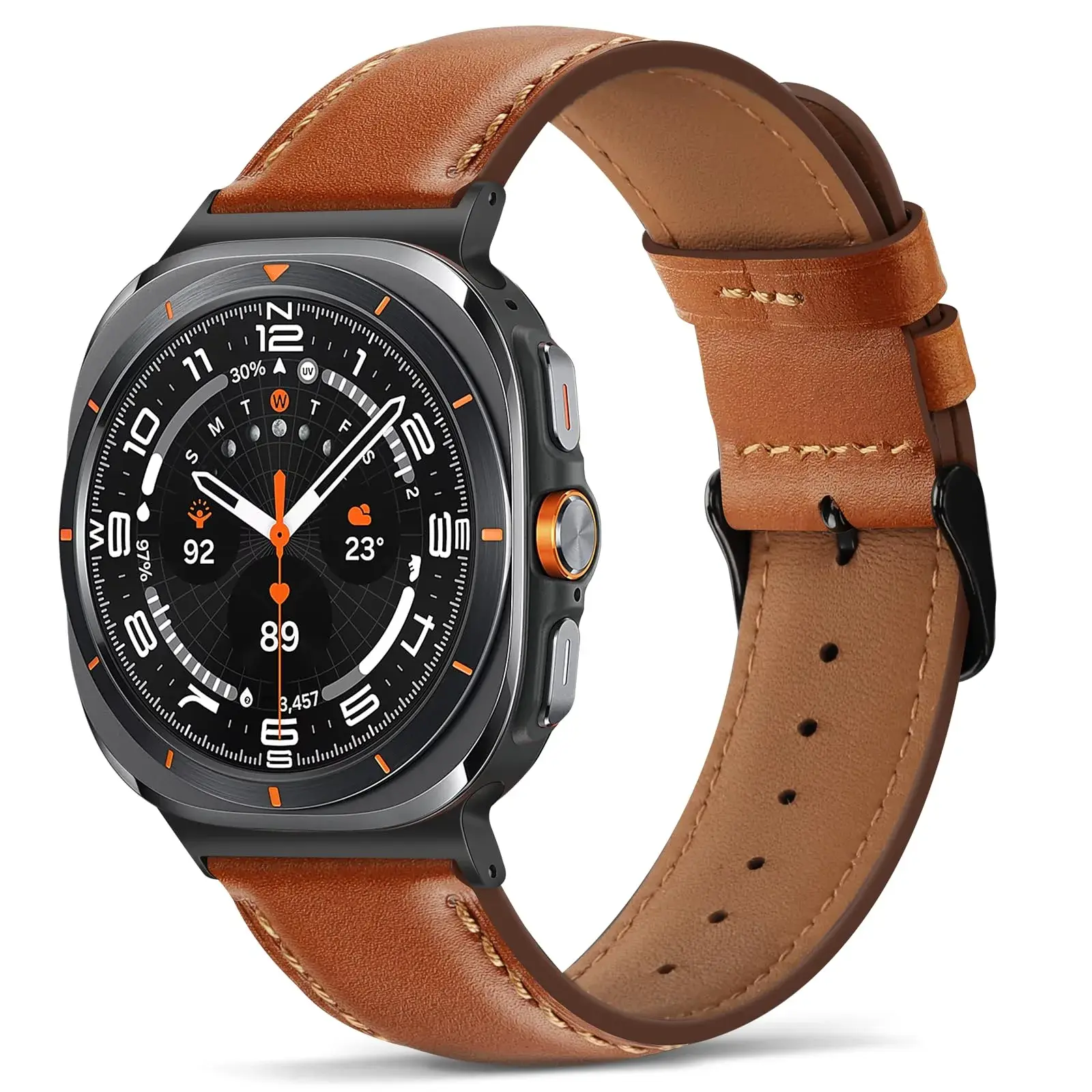 Tasikar Leather Bands Compatible with Samsung Galaxy Watch Ultra 2 47mm (2026)/ Ultra 1 47mm (2025/2024), Genuine Leather Strap for Galaxy Watch Ultra 47mm