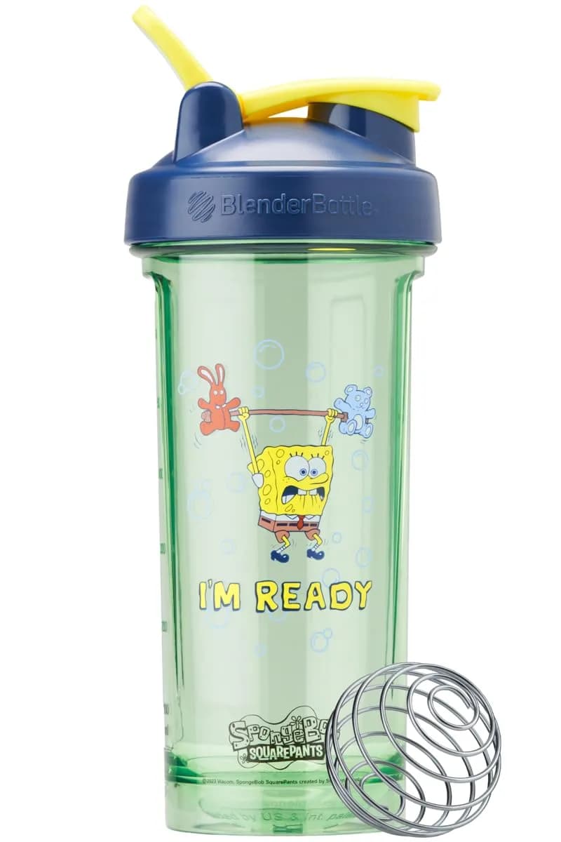 BlenderBottle SpongeBob ProSeries Tritan Shaker Bottle 28 oz Blue | Odor-Resistant, Rounded Base, BPA-Free - main product image