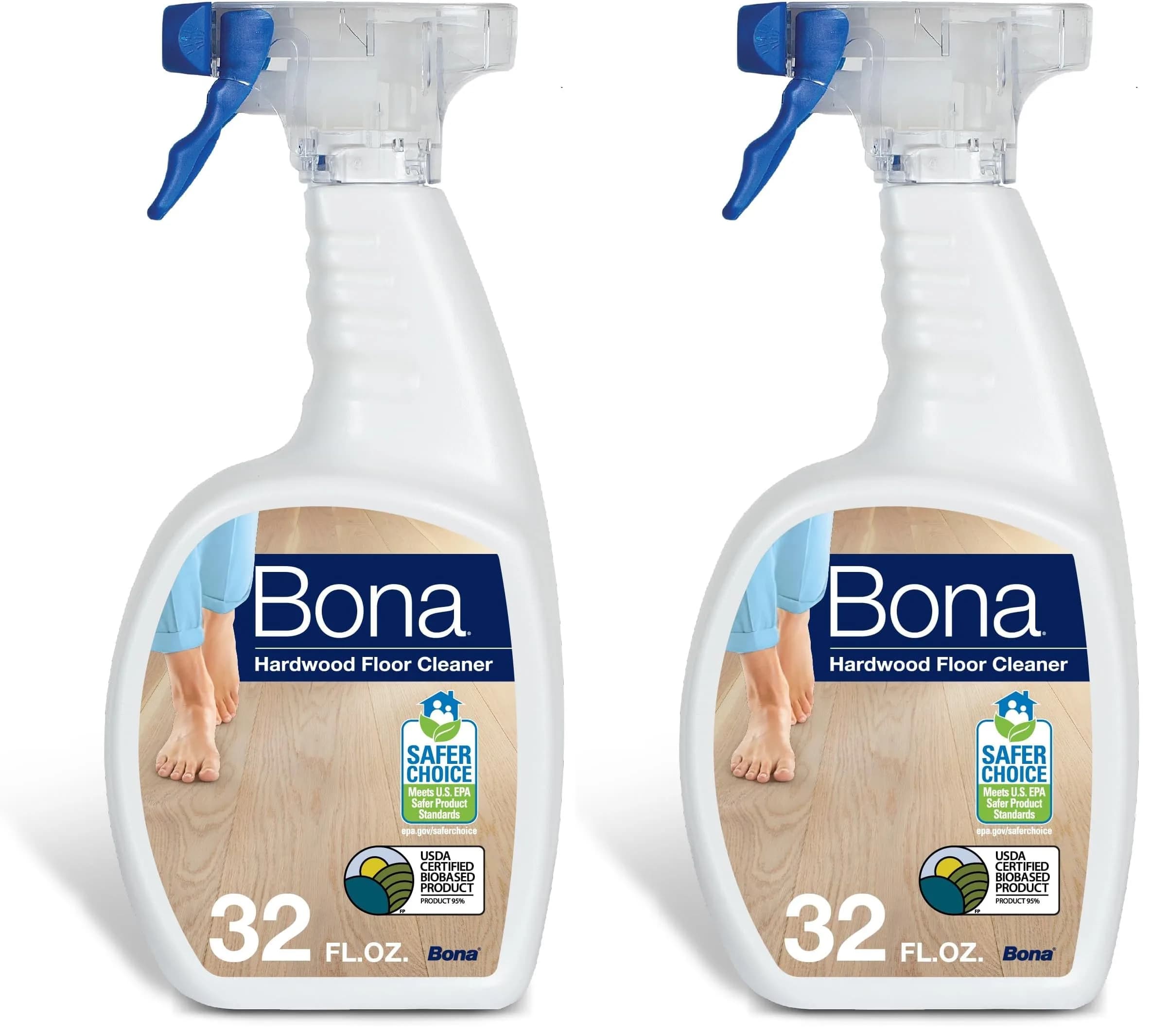Bona Hardwood Floor Cleaner Spray (2x32 fl oz) | Residue-Free Wood Floor Solution - main product image