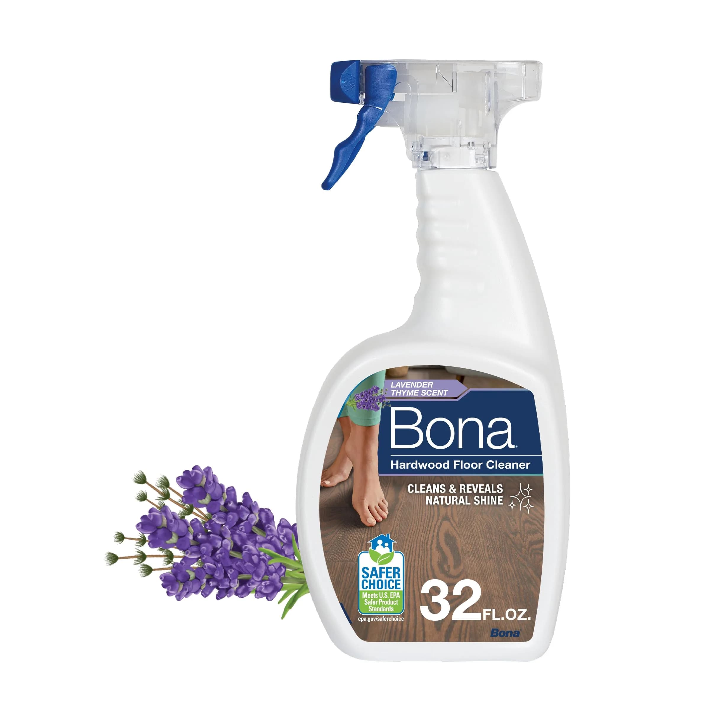 Bona Hardwood Floor Cleaner Spray Lavender Thyme Scent 945ml (32 fl oz) | Residue-Free Cleaning for Wood Floors - main product image