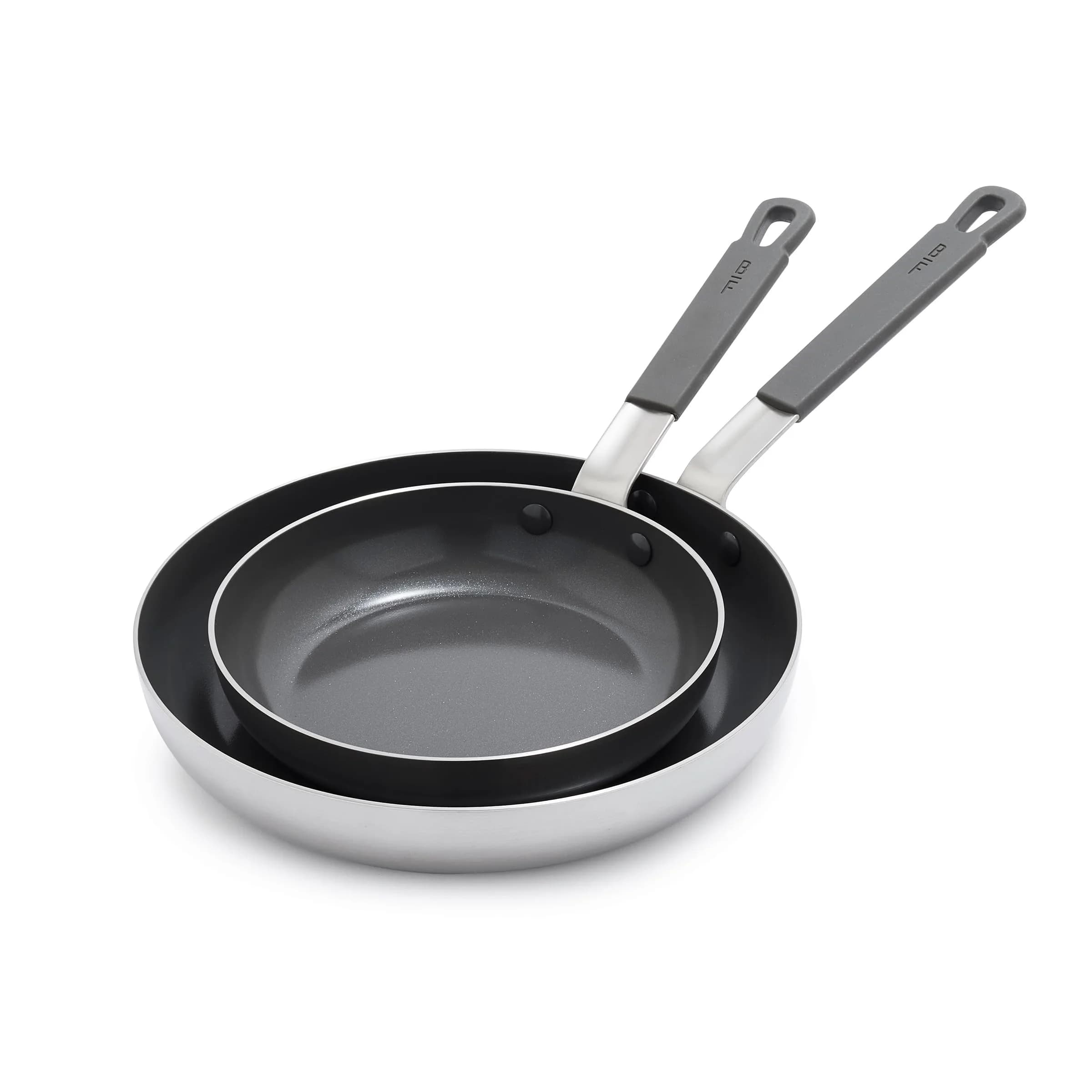 GreenPan x Bobby Flay Stainless Steel 8” & 10” Frying Pan Set | Professional Tri-Ply, PFAS-Free Ceramic Nonstick, Induction & Oven Safe