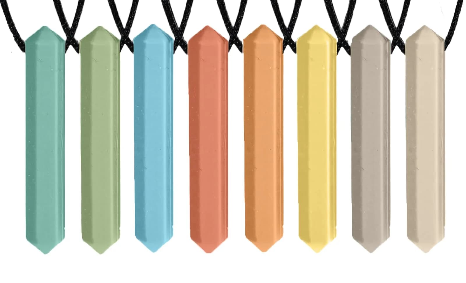 Tilcare Chew Chew Pencil Sensory Necklace 8 Pieces | Calming Silicone Chew Toys for Kids & Adults - main product image