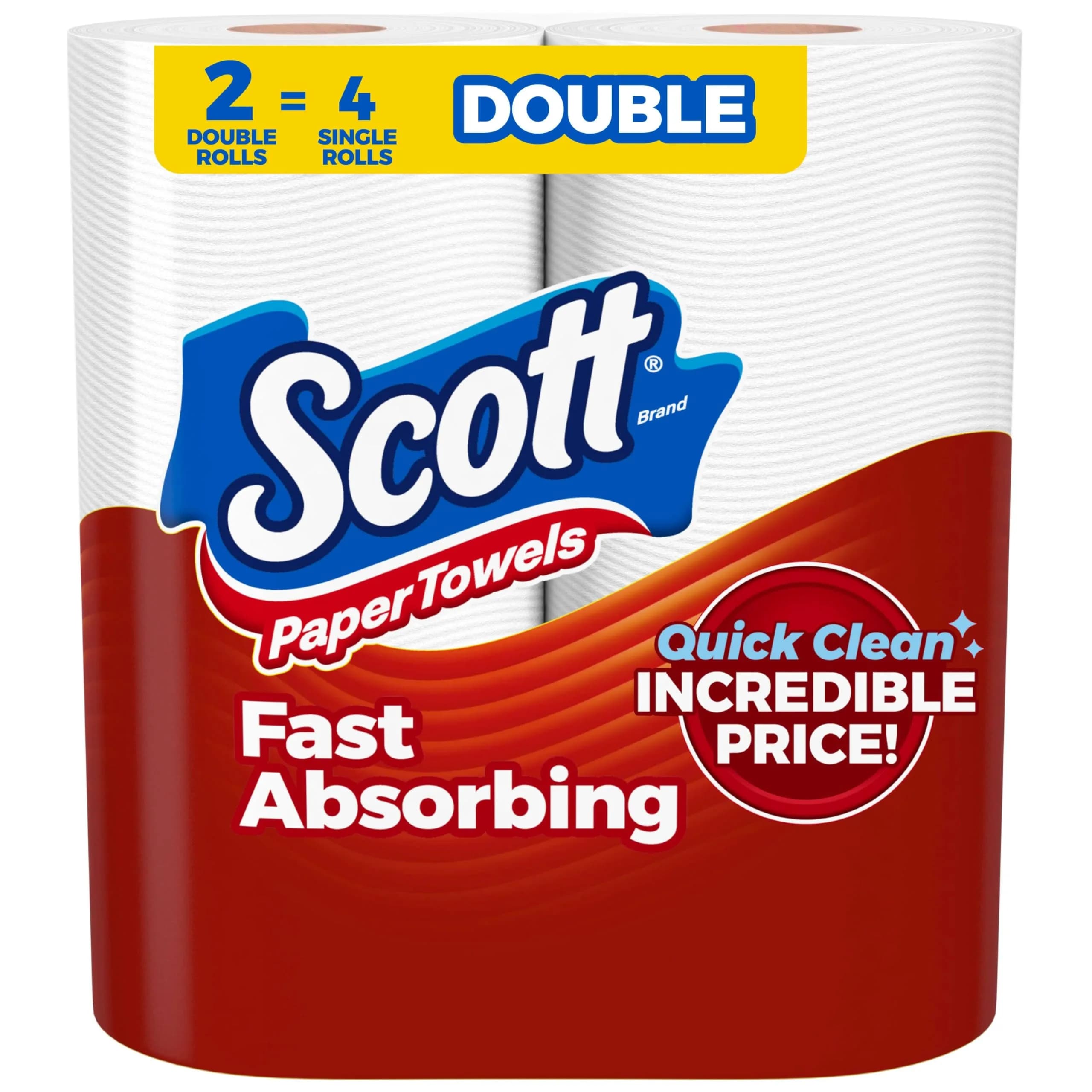 Scott Choose-A-Sheet Paper Towels, 2 Double Rolls (108 Sheets Per Roll) | Value Pack for Indian Homes - main product image