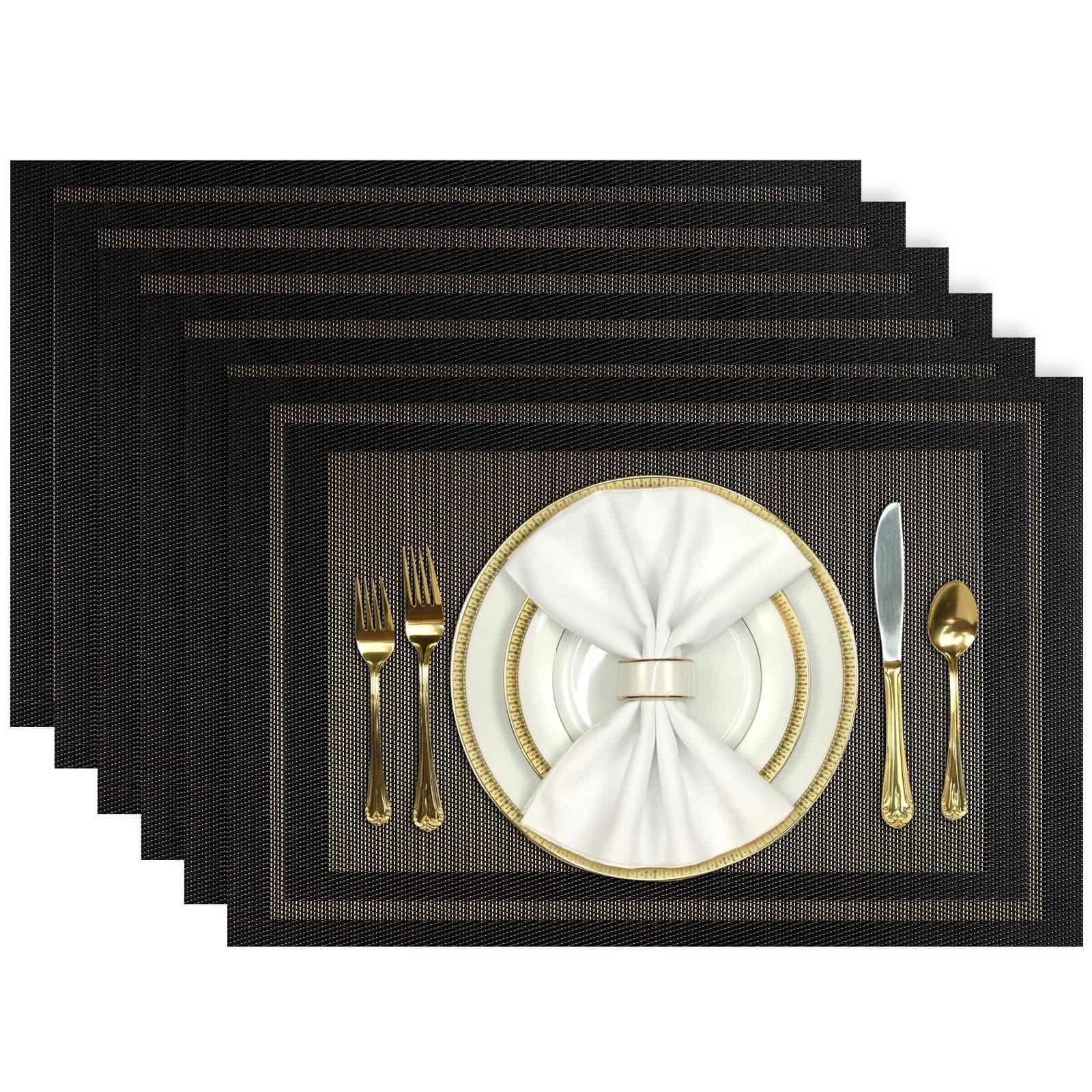 Aofmee Placemats Set of 6 | Washable PVC, Heat Resistant, Non-Slip, Stain Resistant (70-120 chars) - main product image