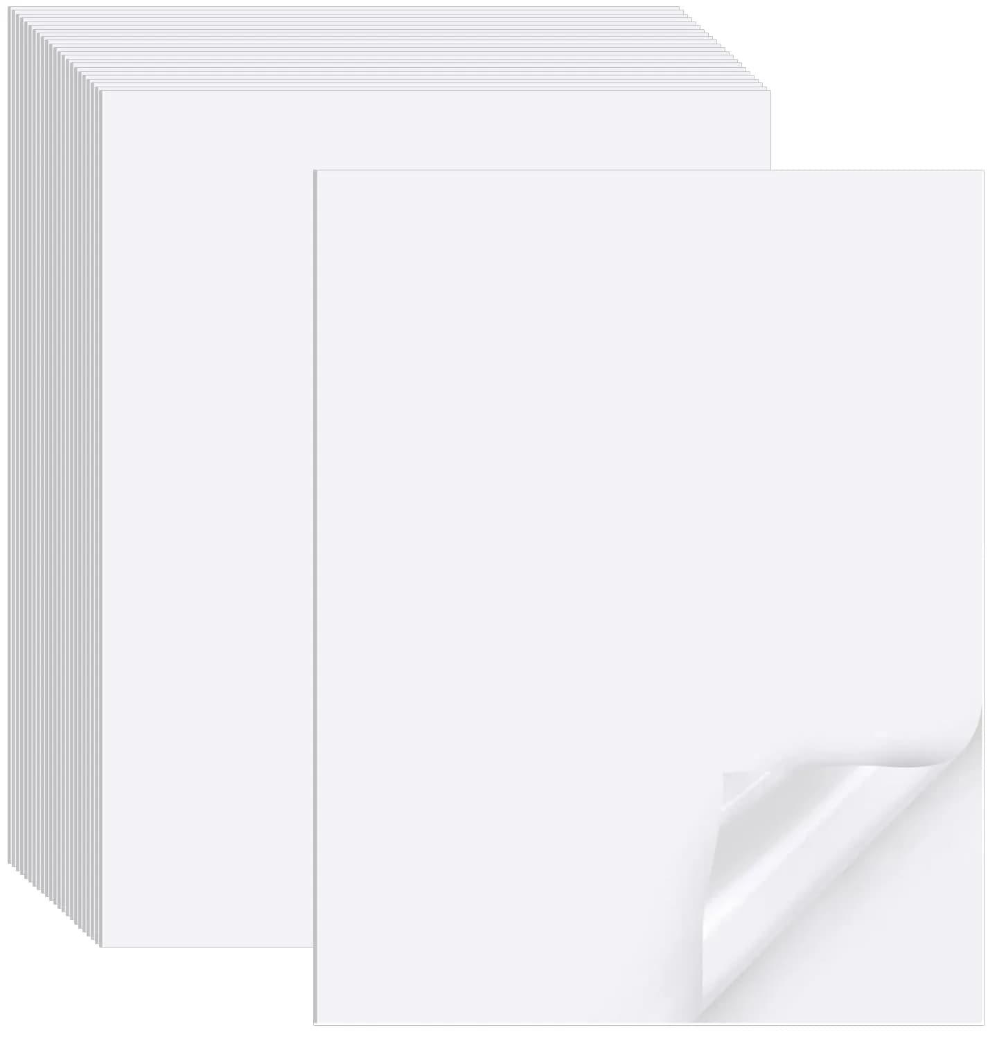 Joyberg Printable Sticker Paper Full Sheet Labels, 150 Sheets 8.5"x11" Matte for Inkjet & Laser Printers - main product image