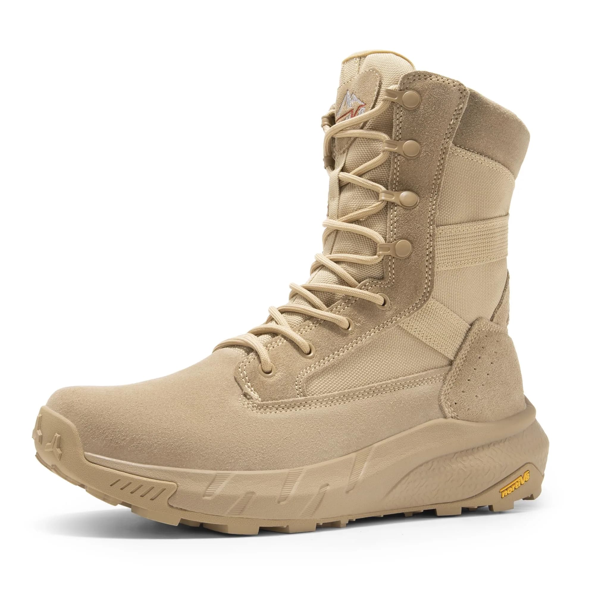 NORTIV 8 Men's Sand Tactical Military Work Boots 14W (39.6cm Calf Circumference) | Lightweight & Cushioned Combat Footwear - main product image