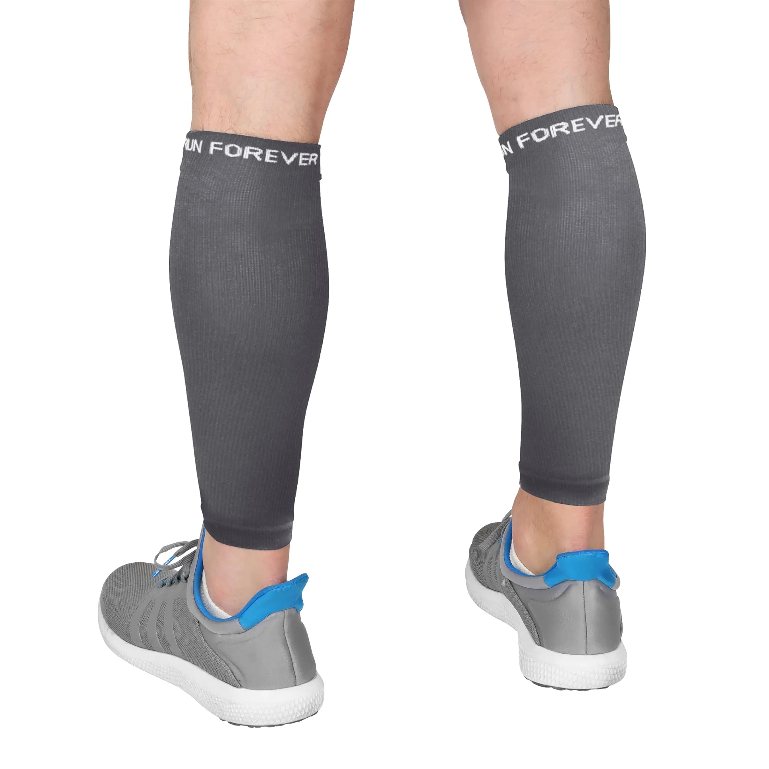 Run Forever Calf Compression Sleeve Small Graphite Grey | 20-30mmHg Graduated Compression - main product image