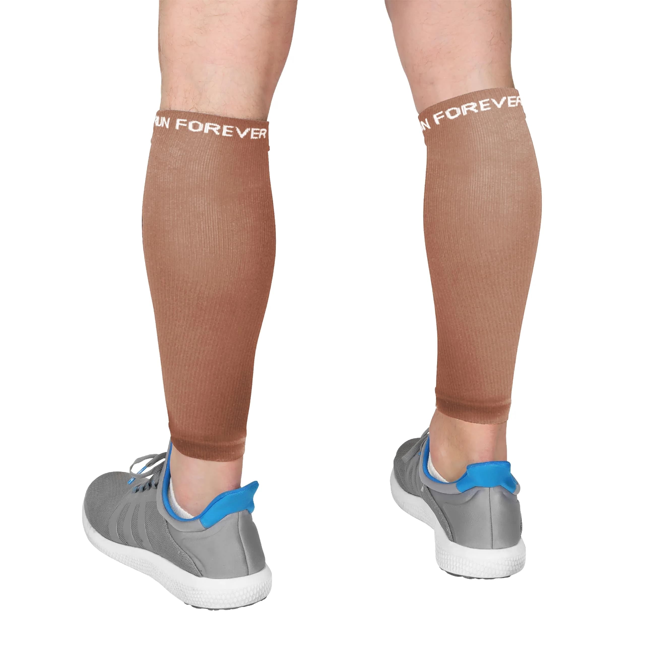 Run Forever Calf Compression Sleeve Medium Espresso | 20-30mmHg Graduated Compression for Athletes & Daily Use - main product image