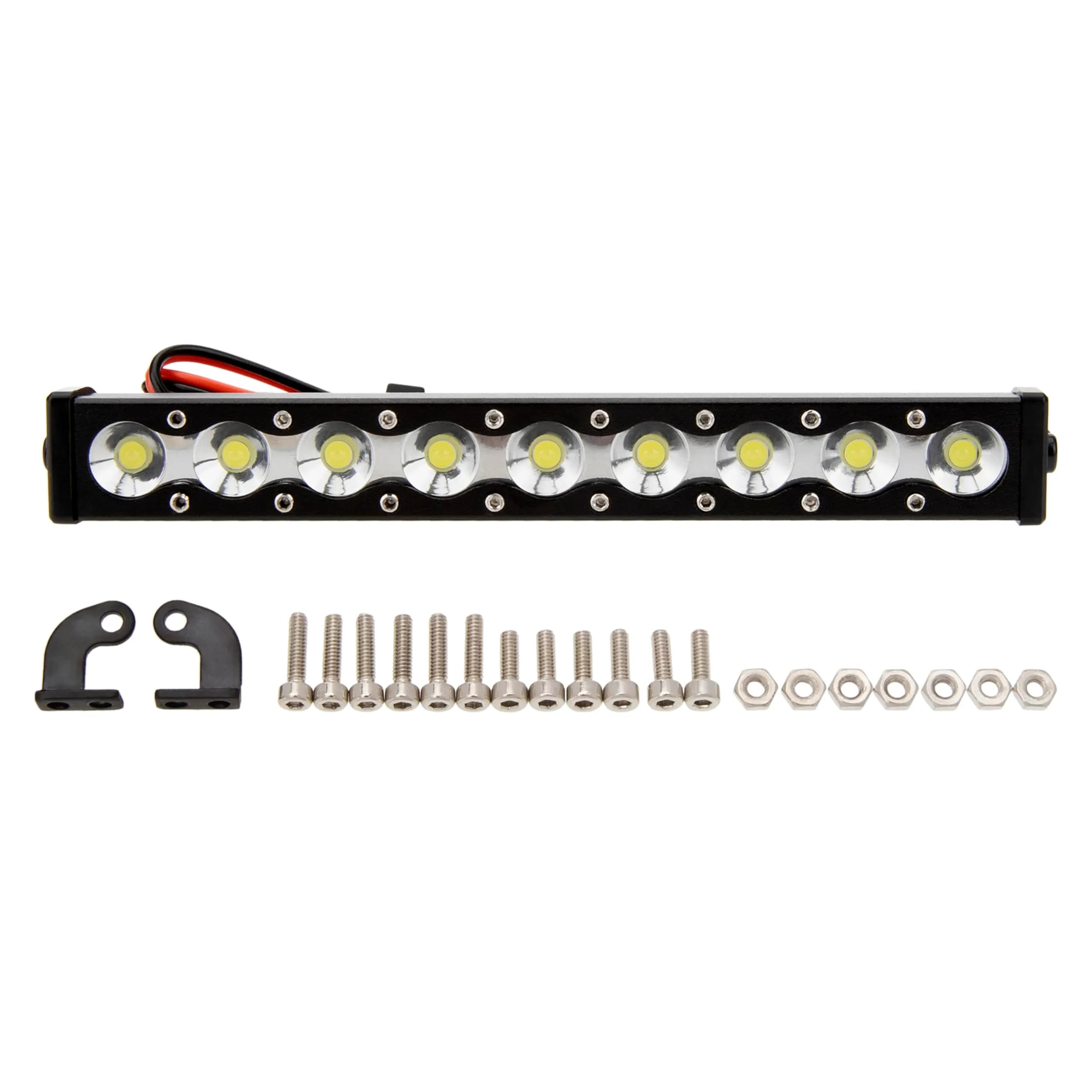 MEUS RACING RC Car LED Roof Light Bar Kit - 1/10 1/8 Scale RC Upgrades for Axial SCX10, Wraith, Traxxas TRX4, TRX6, Redcat Gen8 (95mm, 9 Beads) - main product image