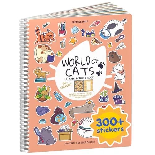 CUPKIN World of Cats Sticker Book for Toddlers & Kids | 300+ Stickers & 8 Scenes - main product image
