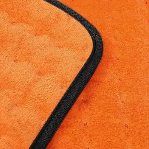 Deepsoon Orange Black Electric Heating Pad for Back, Neck, Abdomen, Legs (24x12 Inch) | Soft Flannel Cover with 6 Heat Settings & Timer - main product image