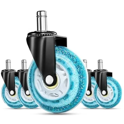 RidRed Heavy Duty Office Chair Wheels | Sparkling Sky Blue Rollerblade Casters (5-Pack) - main product image